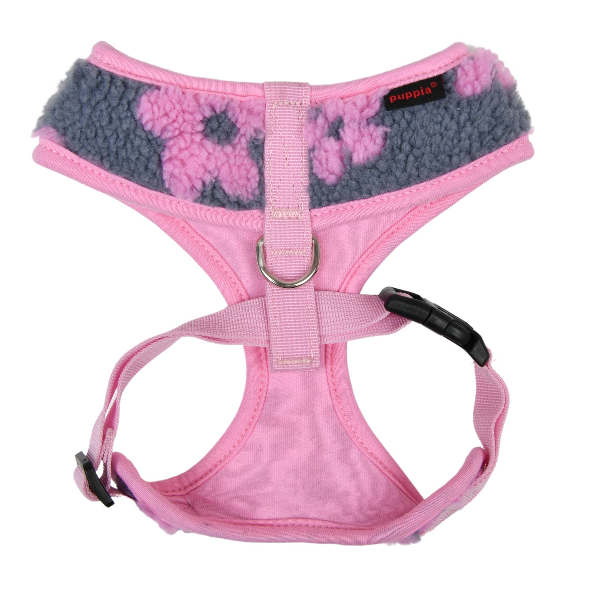 Puppia Ren Dog Harness Over-The-Head Warm Winter Flower Pattern Adjustable Chest For Small And Medium Dog, Pink, X-Large