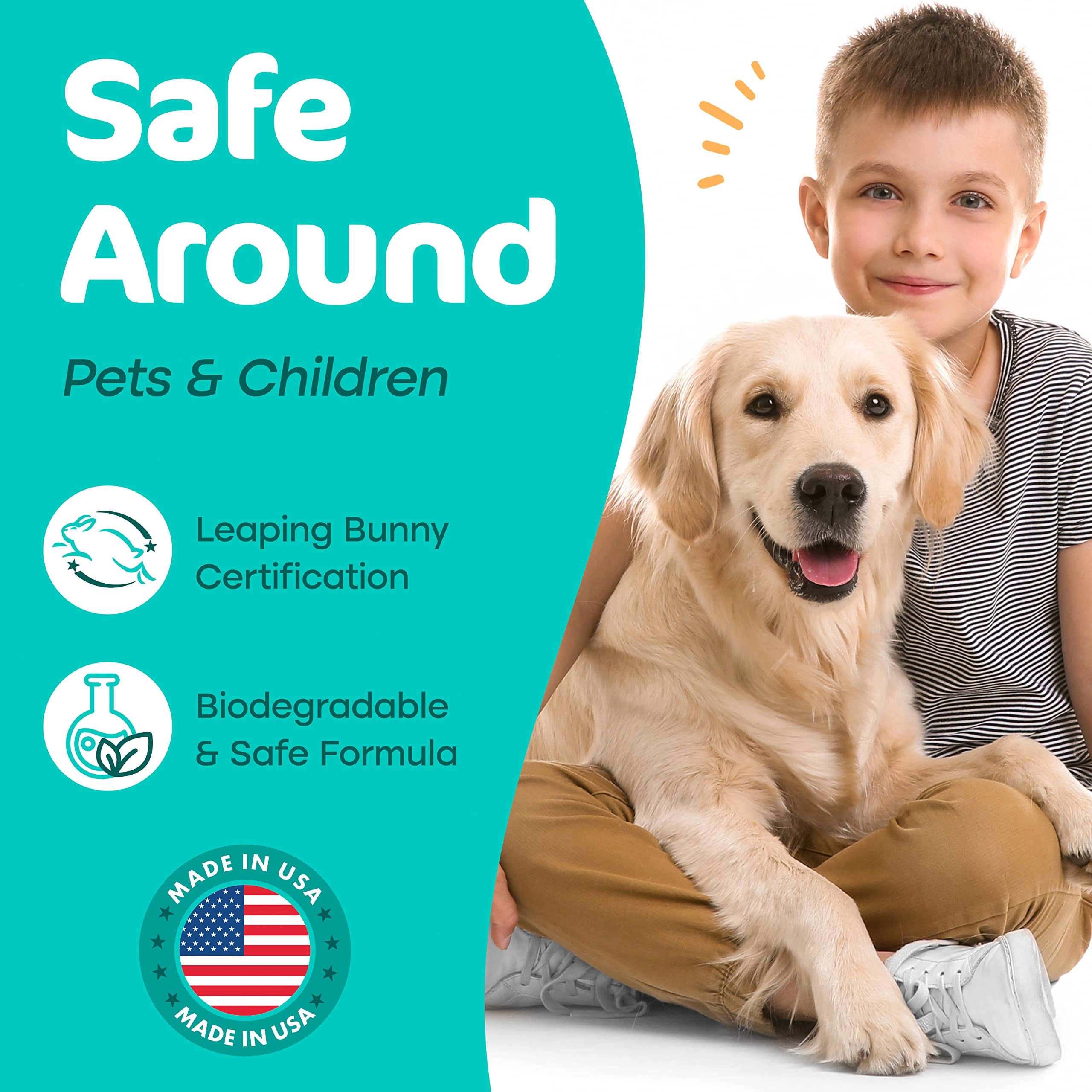 Sunny & Honey Pet Stain & Odor Miracle - Enzyme Cleaner For Dog Urine Cat Pee Feces Vomit, Enzymatic Solution Cleans Carpet Rug Car Upholstery Couch Mattress Furniture, Stain Eliminator (32Fl Oz)