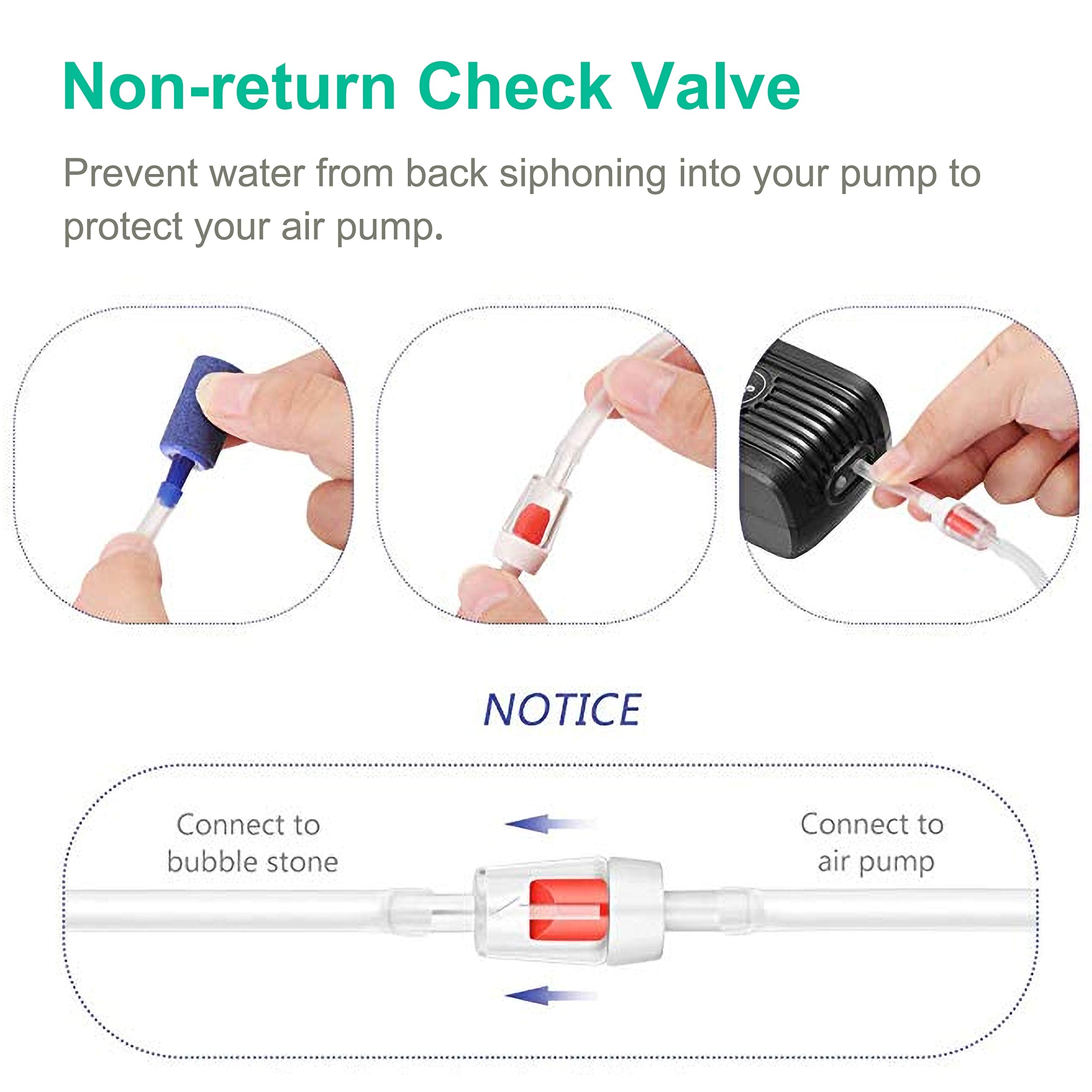 Dekago Aquarium Air Pump Accessories Kit With 80 Inch Standard Clear Airline Tubing, Air Stones, Check Valves, Suction Cups And Connectors For Fish Tank