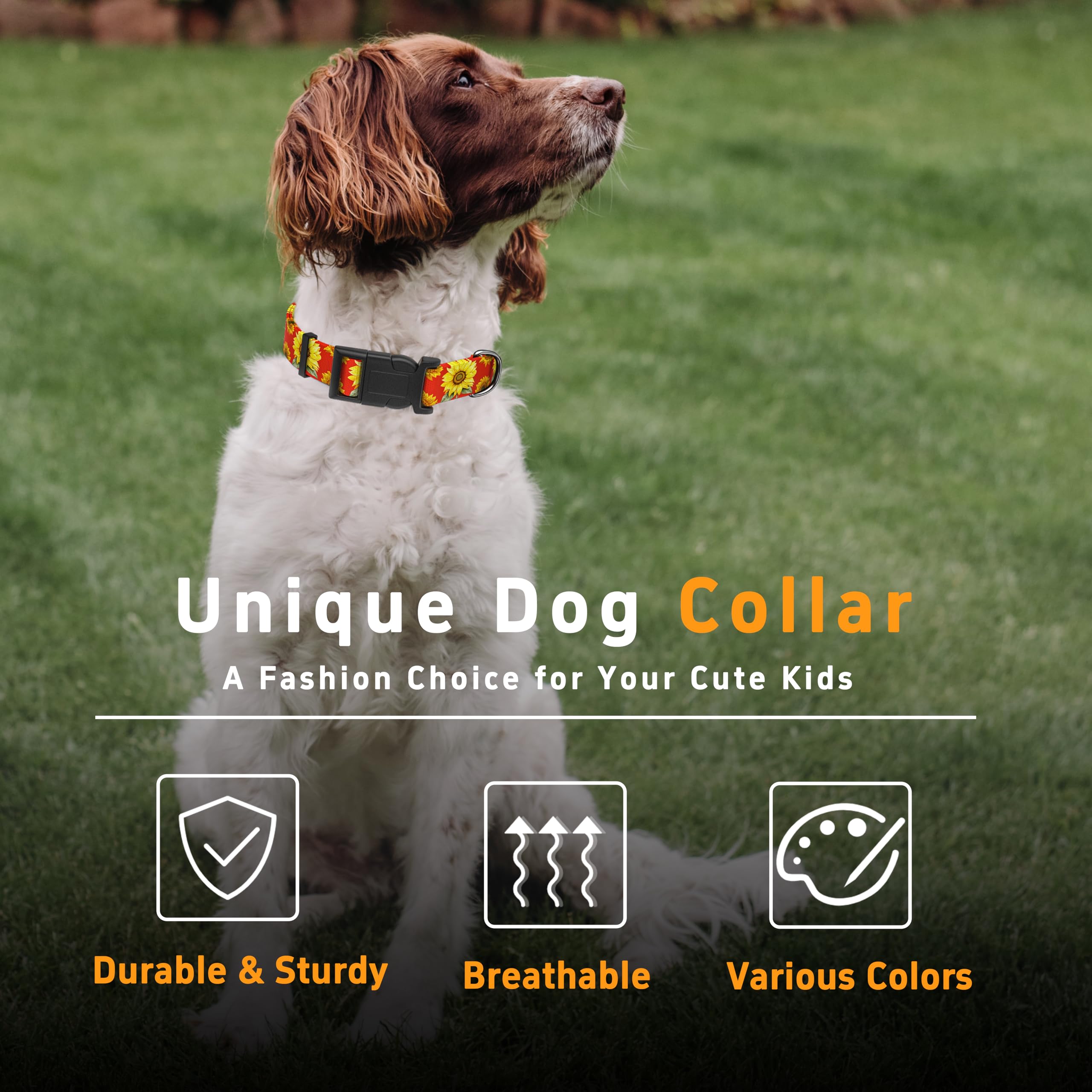 Seyezo Dog Collar, Floral Boys Girls Collar, Adjustable Soft Collar With Safety Buckle For Small Medium Large Dogs (Red, Xs)