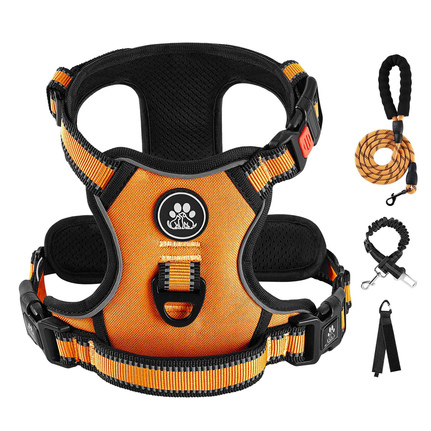 Ivy&Lane No Pull Dog Harness For Small Dogs, Vest Harness With Leash, Safety Belt And Storage Strap, Fully Adjustable, 360 Refle