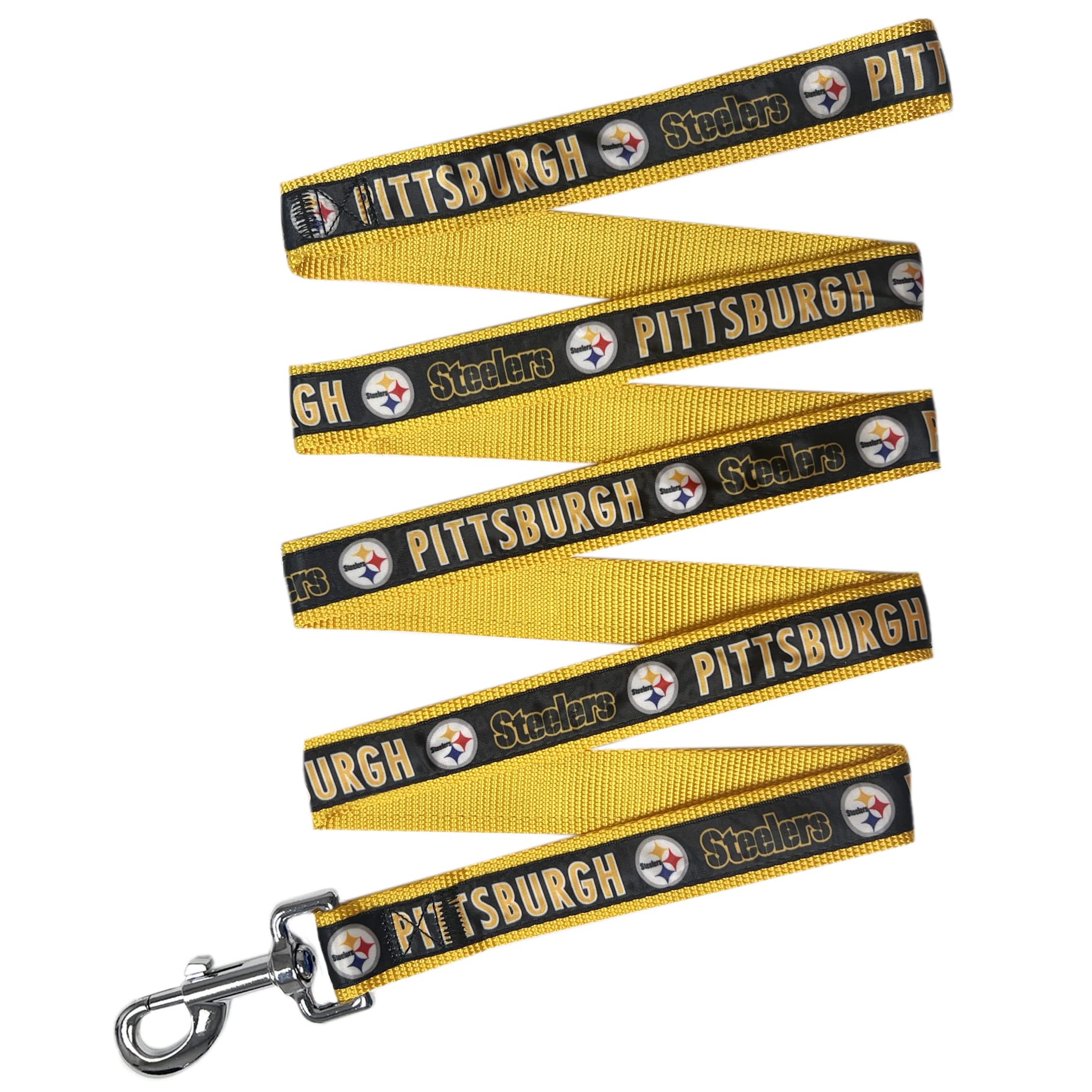 Nfl Pet Leash Pittsburgh Steelers Dog Leash, Large Football Team Leash For Dogs & Cats. A Shiny & Colorful Cat Leash & Dog Leash