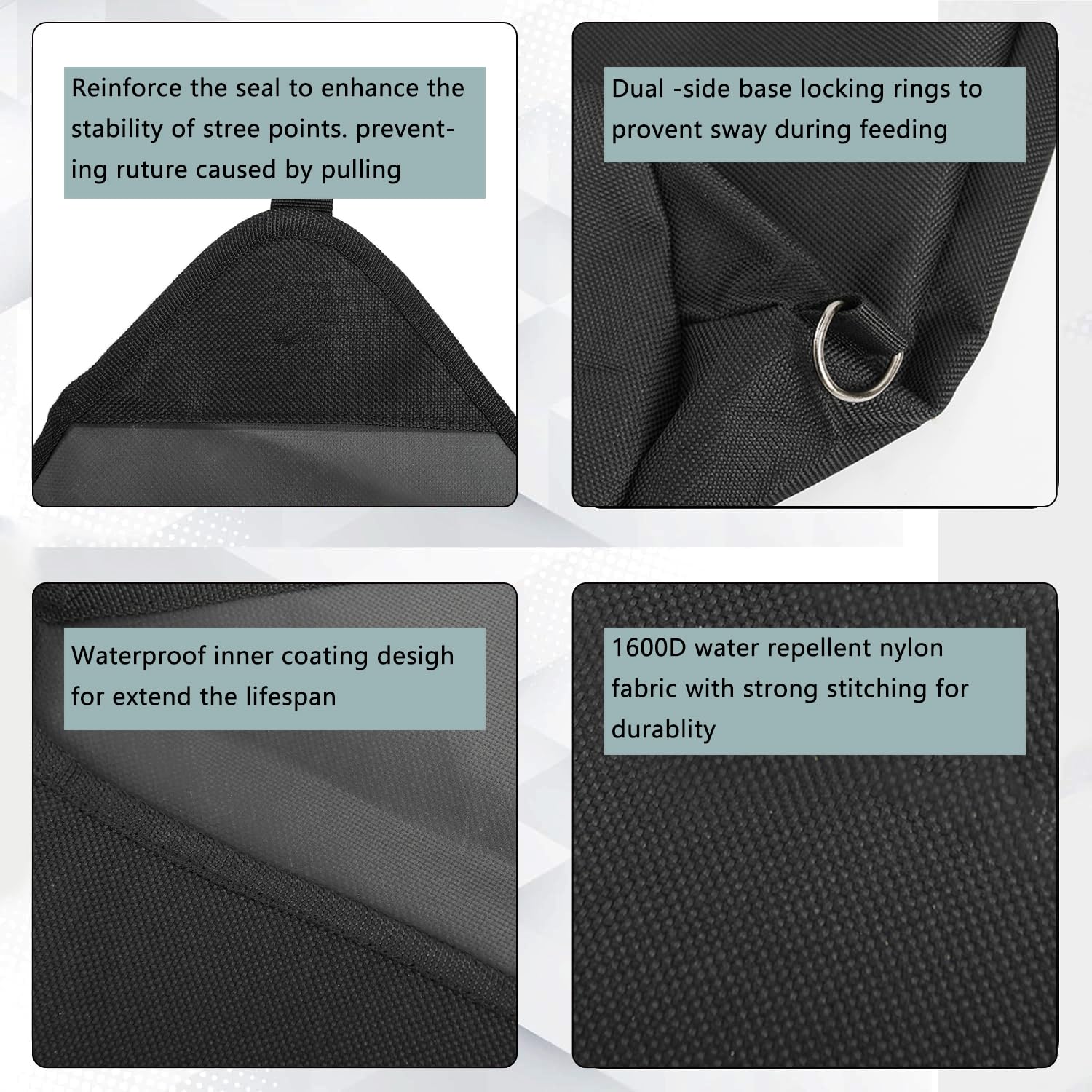 HDYEGY 3Pcs Horse Feed Bag Trailer Bucket Bag Hanging Bucket Holder for 5 Gallon Water Bucket,1600D Oxford Horse Trailer Organiz