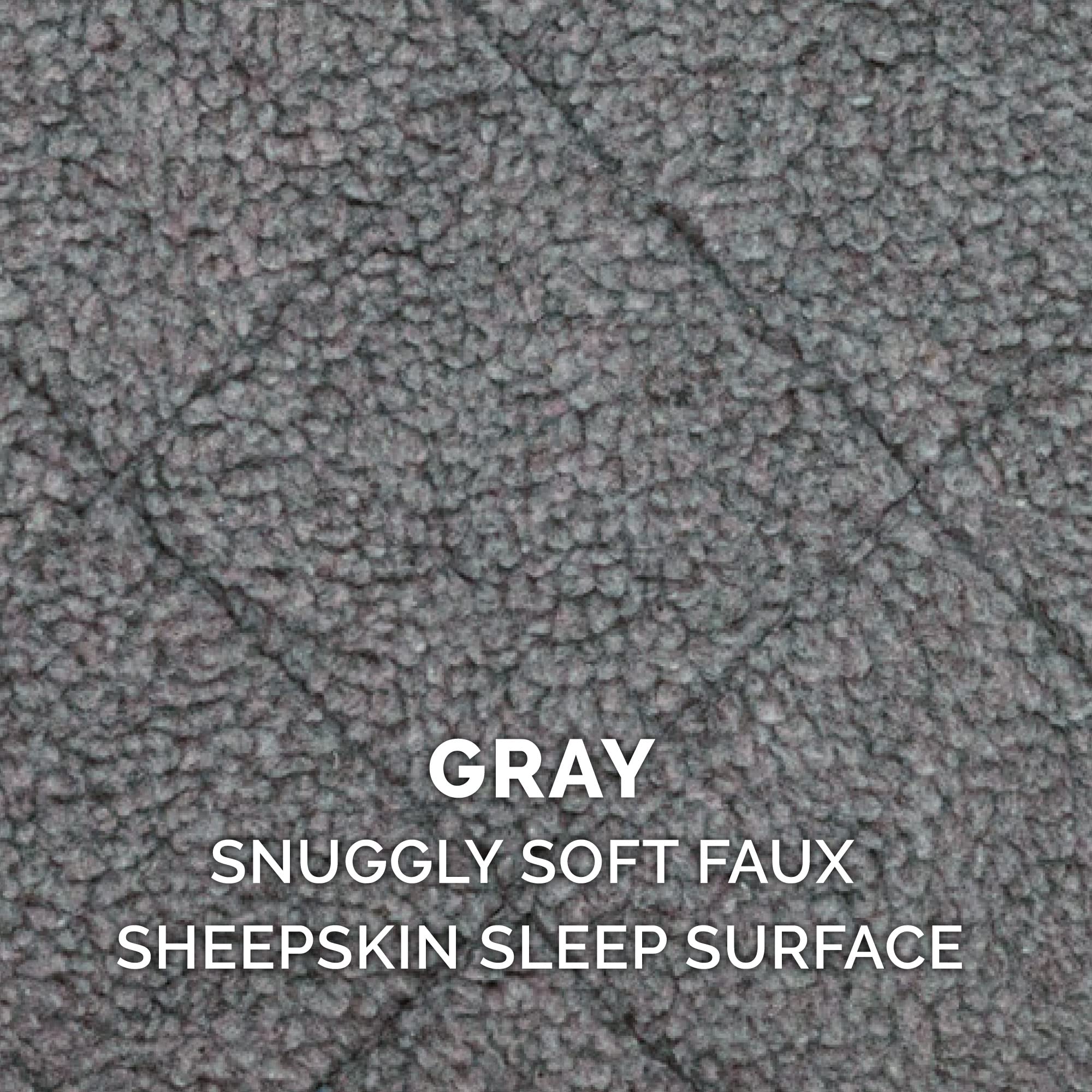 Furhaven Dog Bed For Extra Small Dogs & Indoor Cats, 100% Washable, Sized To Fit Crates - Sherpa Fleece Bolster Crate Pad - Gray