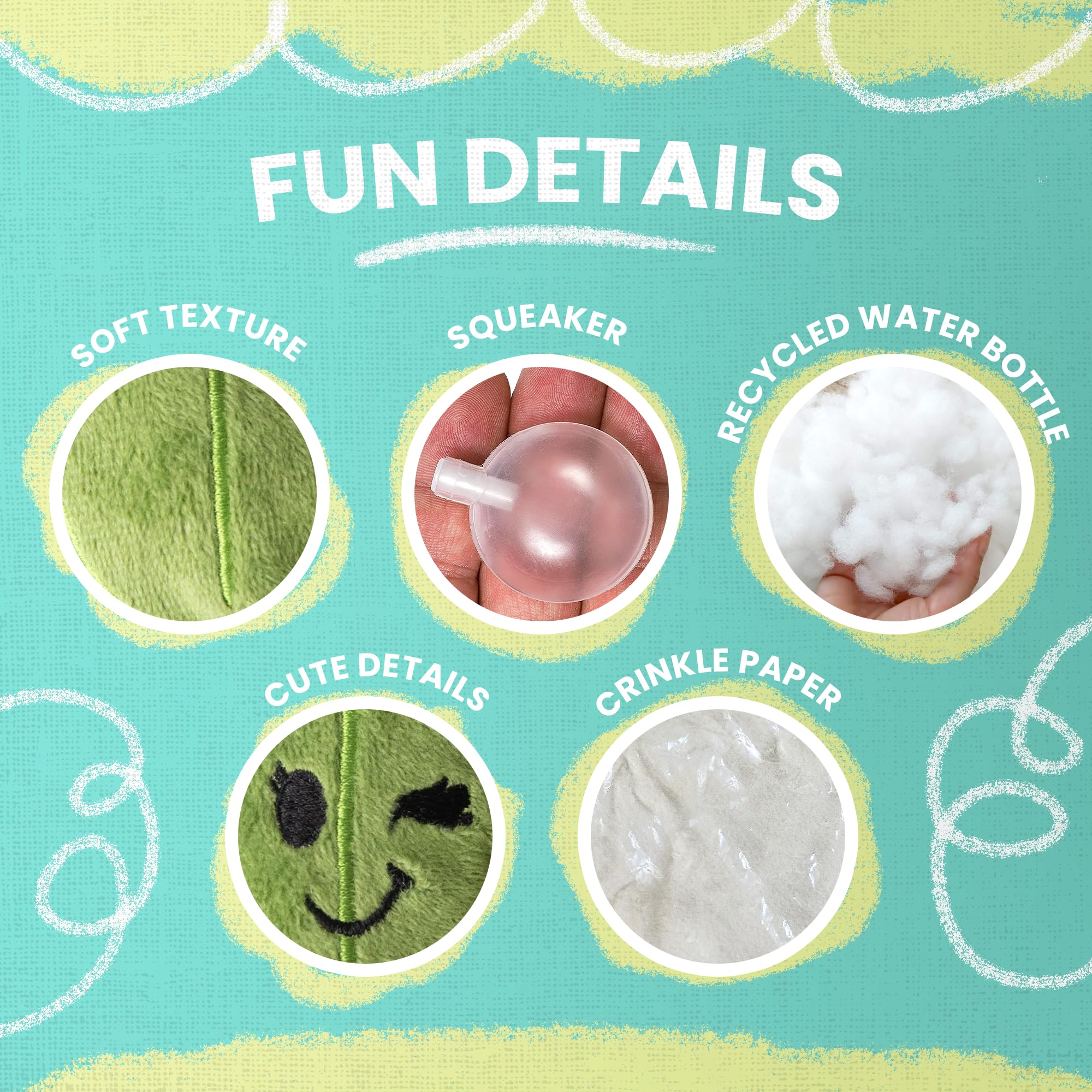 Snug Arooz Kitty Chloe The Cactus With Repair Patch And Catnip Inside - Plush Cat Toy With Crinkle Sounds - Fun And Engaging - P