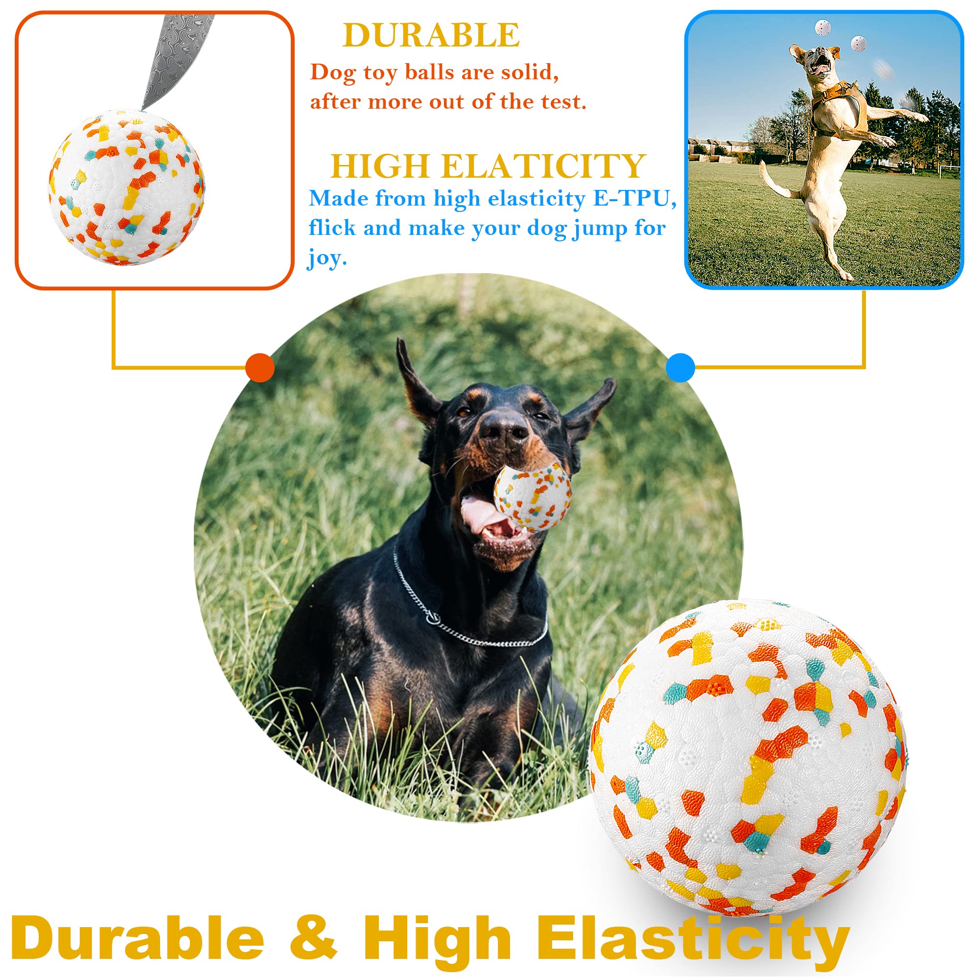 Jerock Dog Balls, Indestructible Dog Toy Ball For Aggressive Chewers, Durable High Elasticity Interactive Ball For Training Dog
