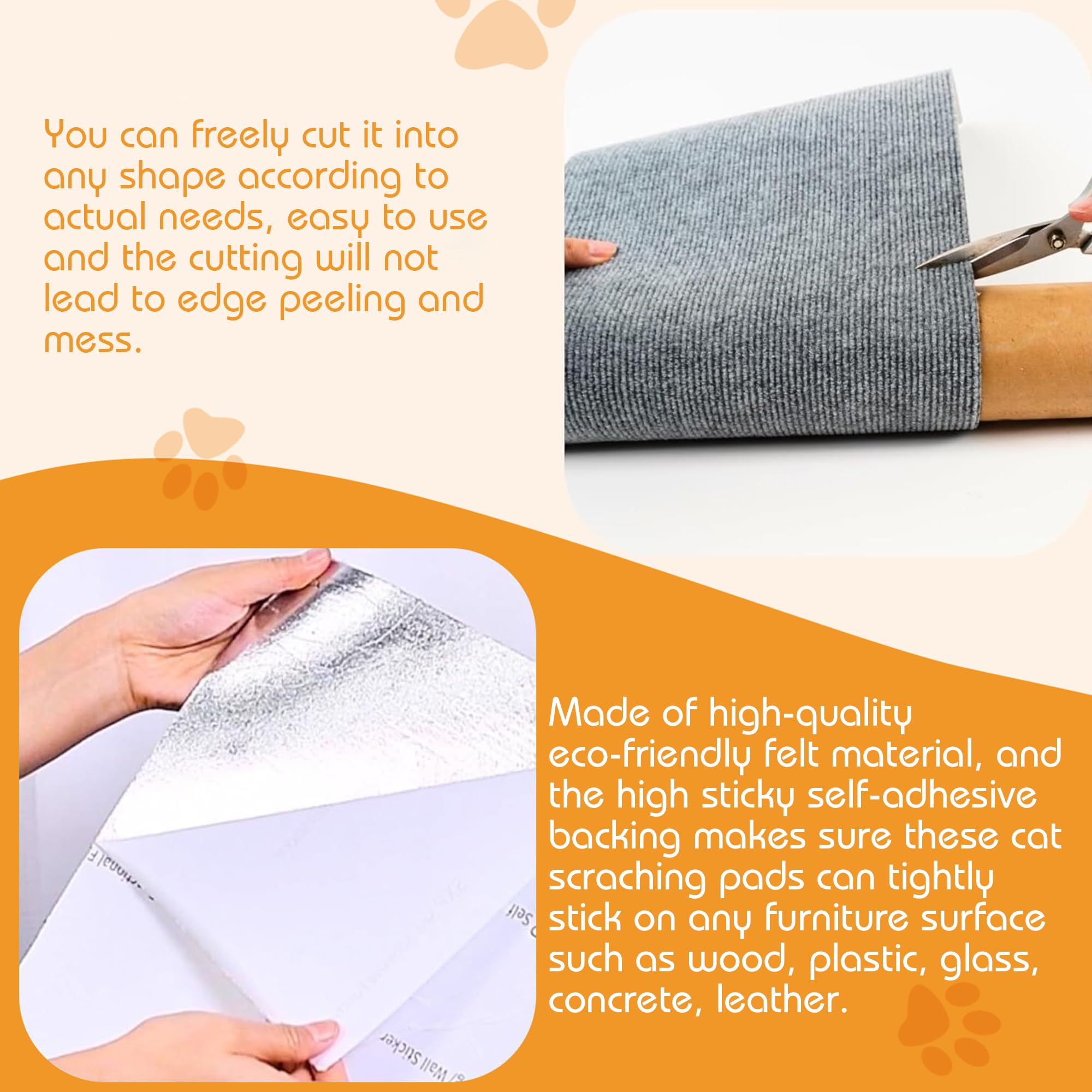 78   X15.8    Trimmable Cat Scratching Post Carpet Cover Cat Scratcher Mat Self-Adhesive Tree Shelves Replacement Parts Mat Cat
