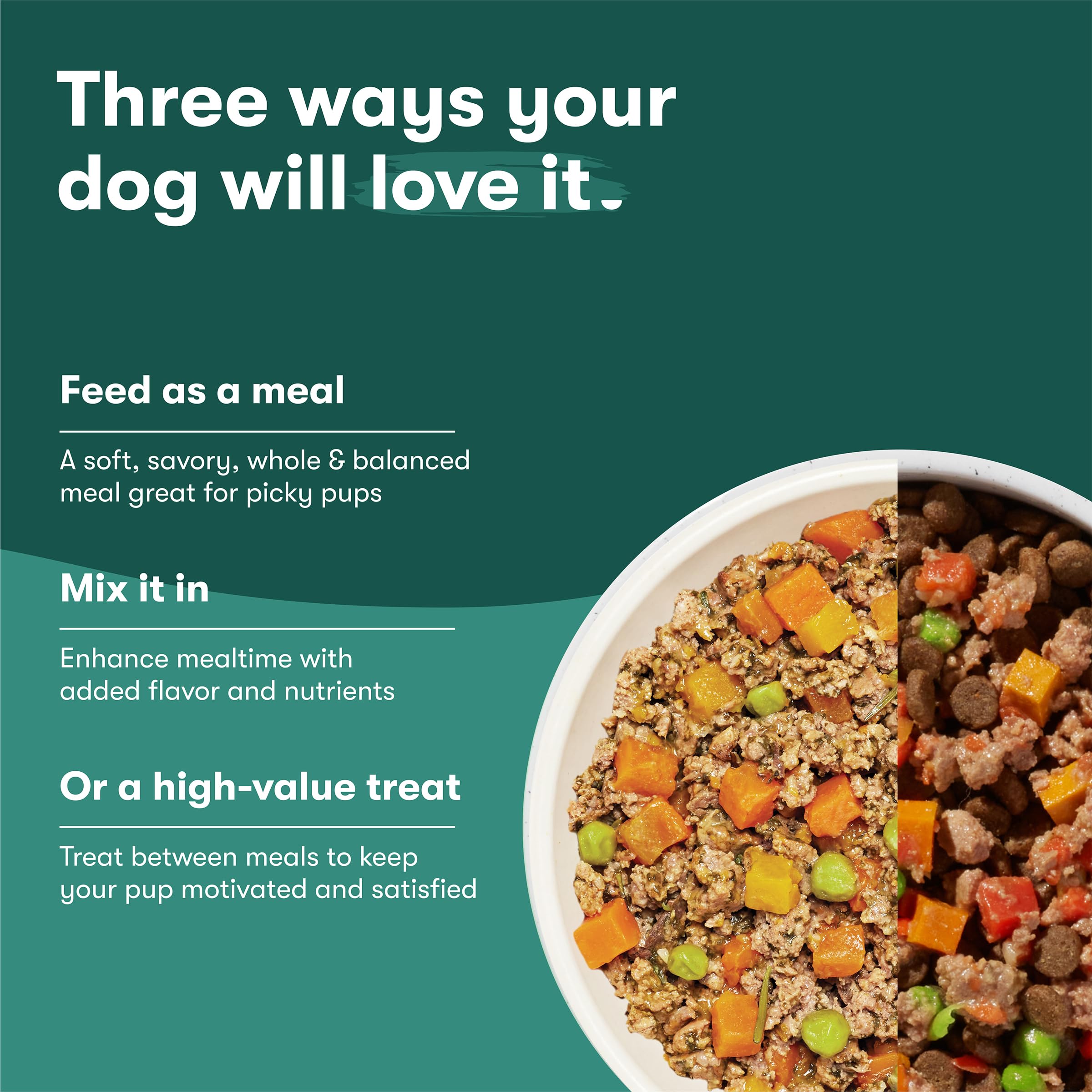 Jinx Wet Dog Food Topper, Mix with Dry Dog Food, Made with Real Salmon & Chicken, Bone Broth, No Fillers, for All Lifestages, 9o