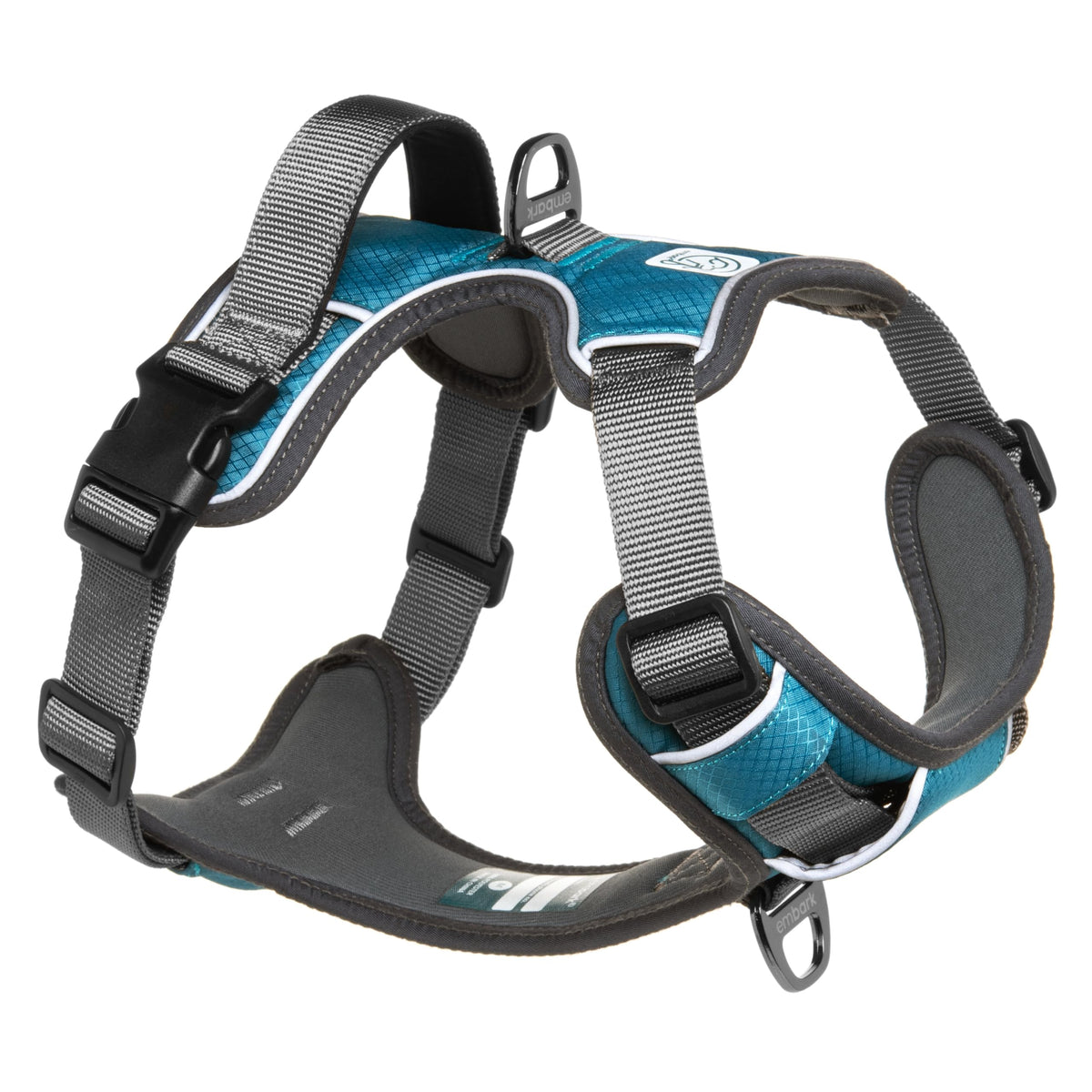 Embark Adventure Dog Harness, No-Pull Reflective Trim Dog Harness For Small, Medium & Large Dogs - Military Grade Nylon, 2 Leash