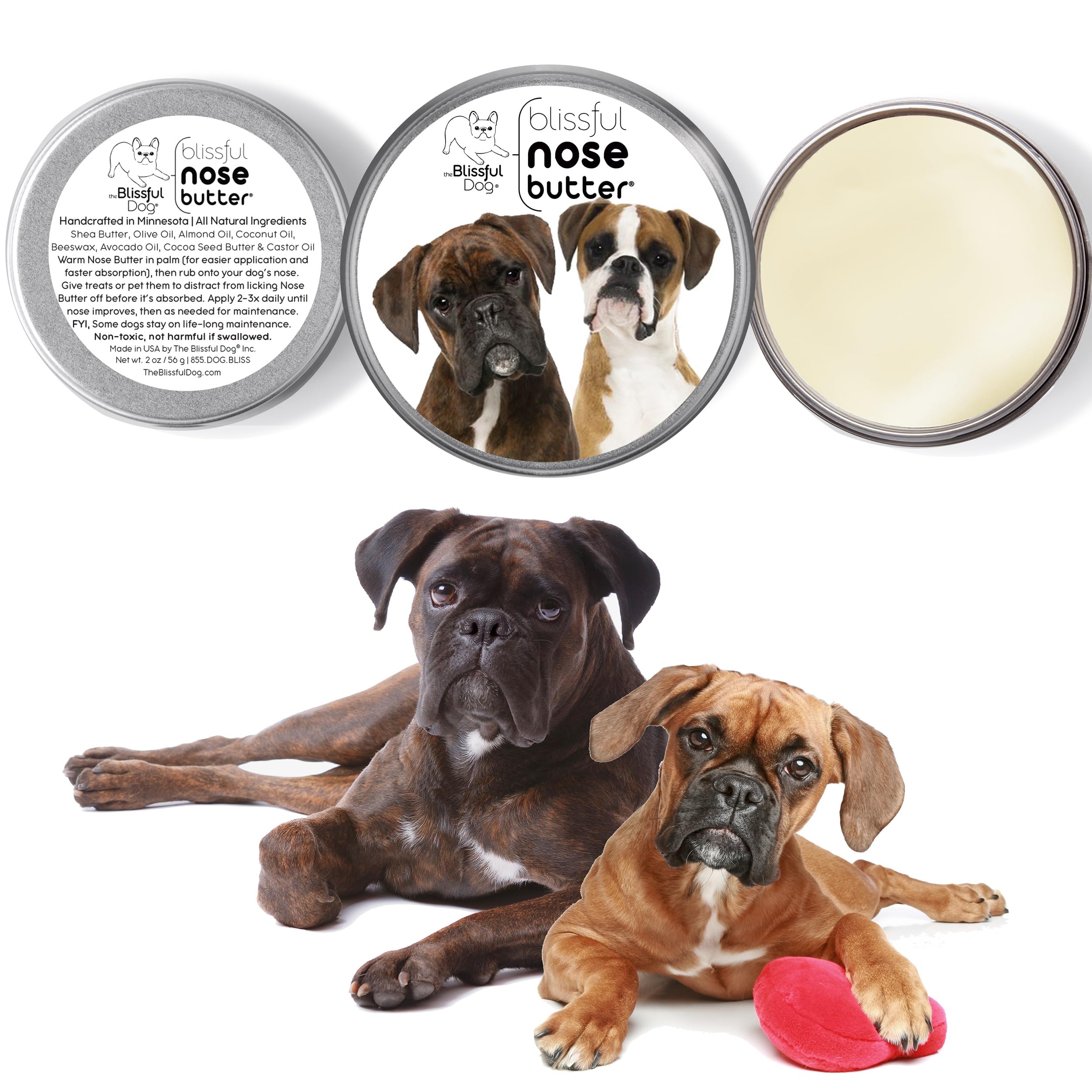 The Blissful Dog Boxer Duo Unscented Nose Butter, 2-Ounce