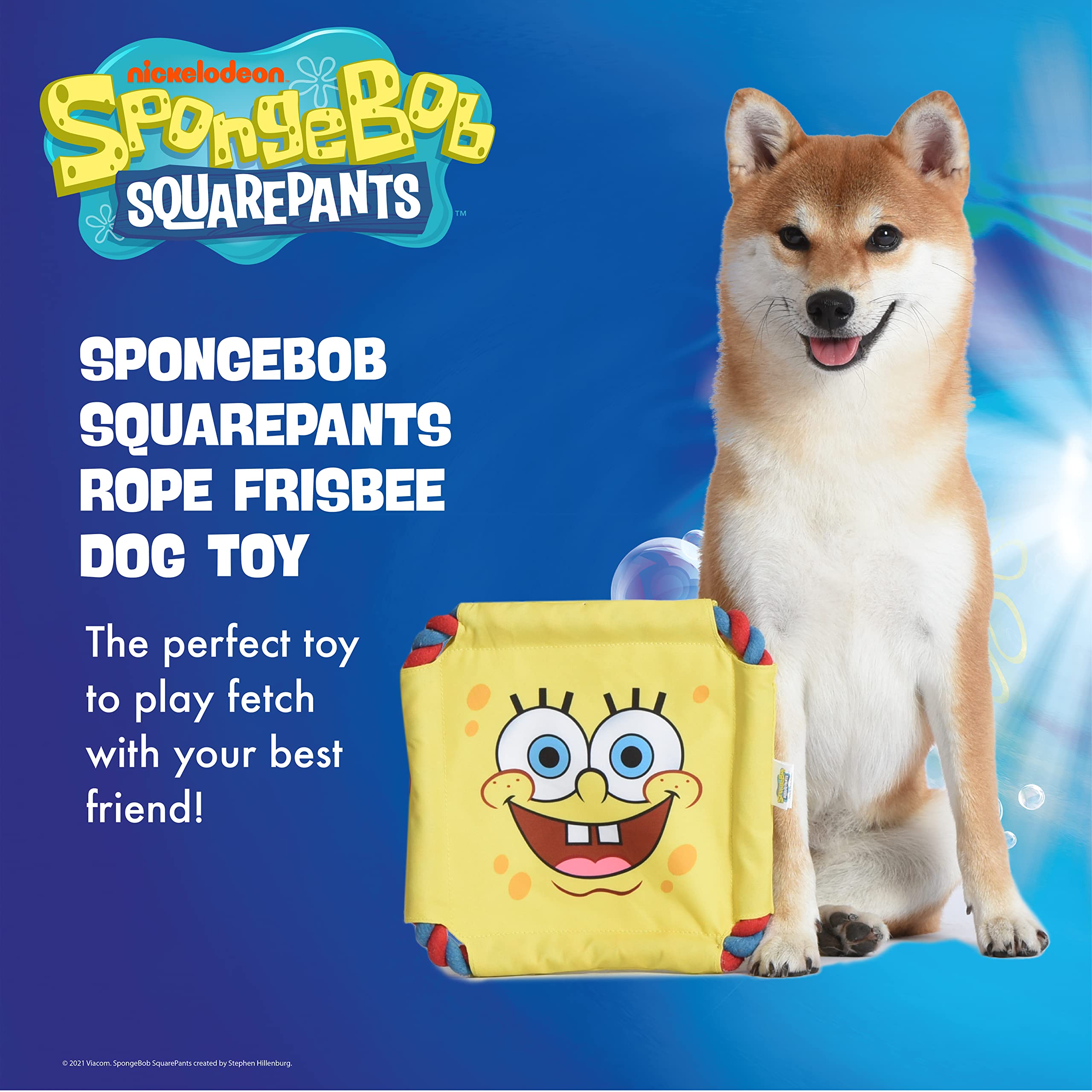 Spongebob Squarepants For Pets Spongebob Squarepants Rope Frisbee Dog Toy  8 Inch Dog Toy For Spongebob Fans  Yellow Fabric Plus