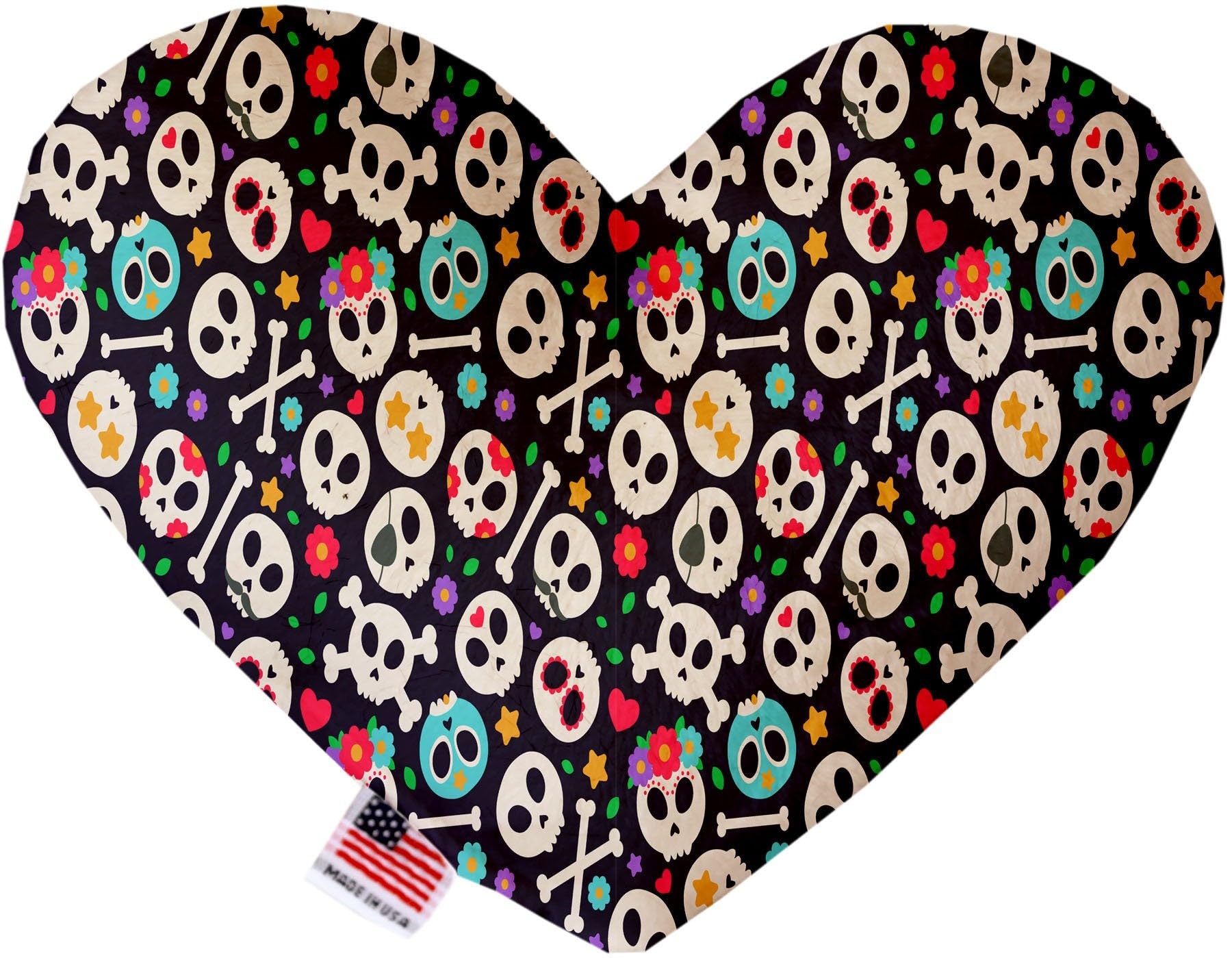 Pet and Dog Plush Heart or Bone Toy, &quot;Skulls Group&quot; (Available in different sizes, and 12 different pattern options!) Blue Camo Skulls 8&quot; Plush Bone