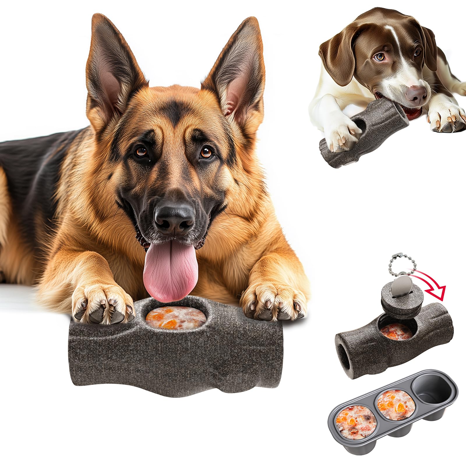Origintek 3-In-1 Freeze Bone For Dogs, Dog Chew Toys To Keep Them Busy, Peanut Butter Dog Toy For Small Medium Large Dogs