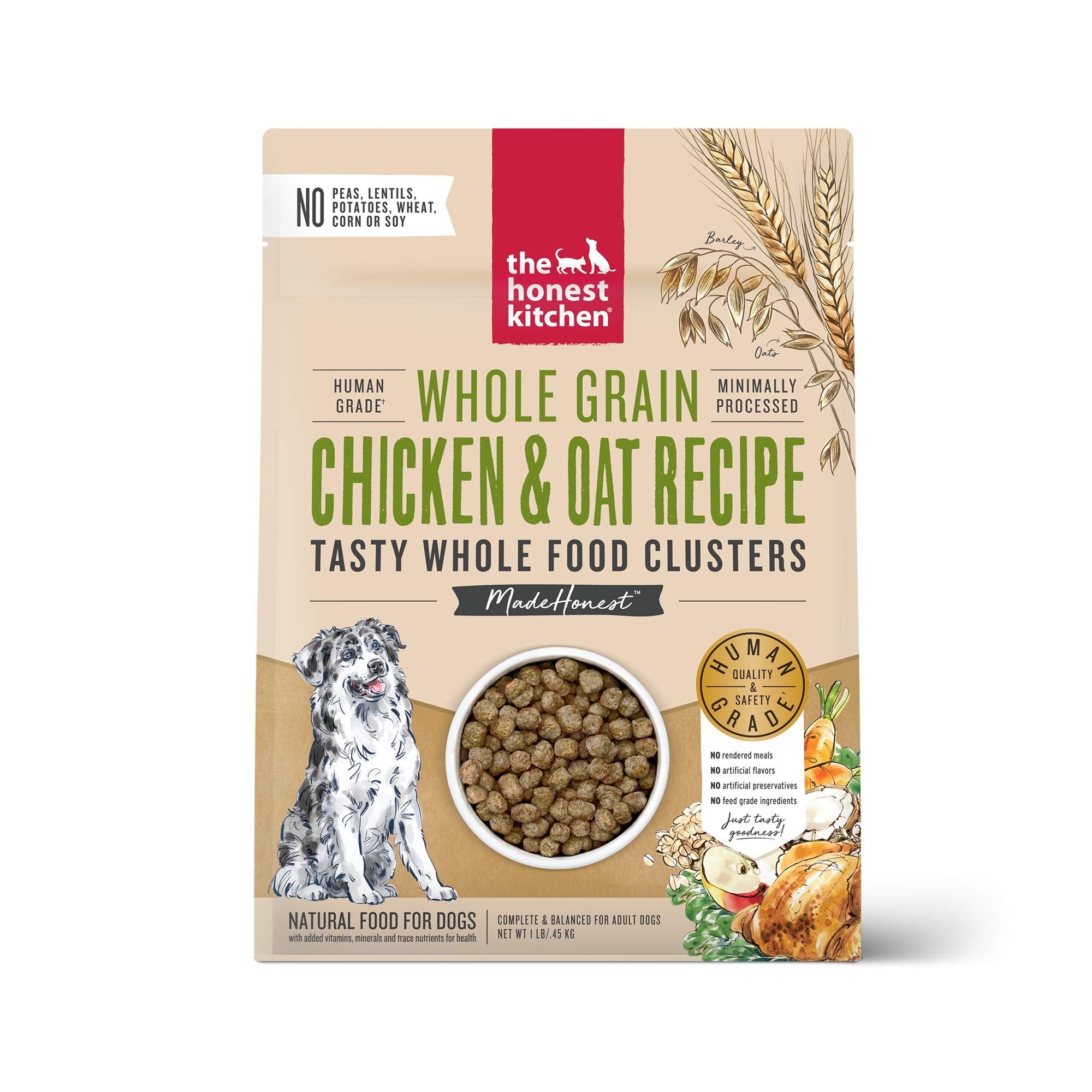 The Honest Kitchen Whole Food Clusters Whole Grain Chicken & Oat Dry Dog Food, 1 lb Bag