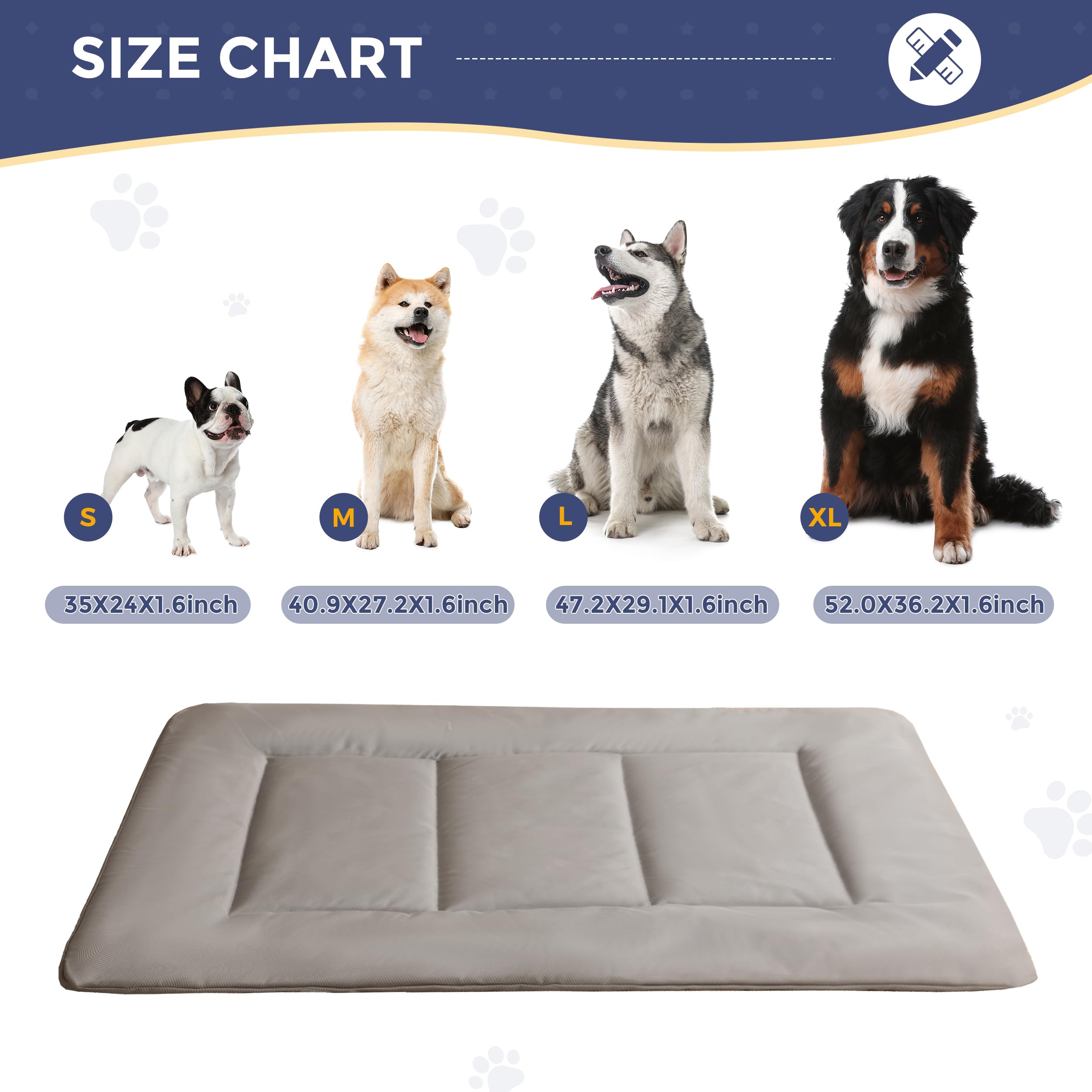 Maxyoyo Chew Proof Dog Beds, Indestructible Dog Crate Pad For Aggressive Chewers, Machine Washable Mat With A Removable Protect