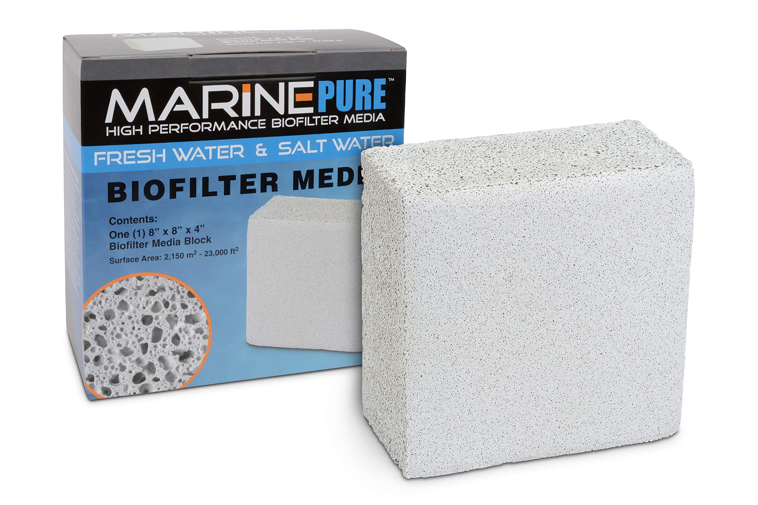 Cermedia Marinepure Block Bio-Filter Media For Marine And Freshwater Aquariums, 8 By 8 By 4-Inch