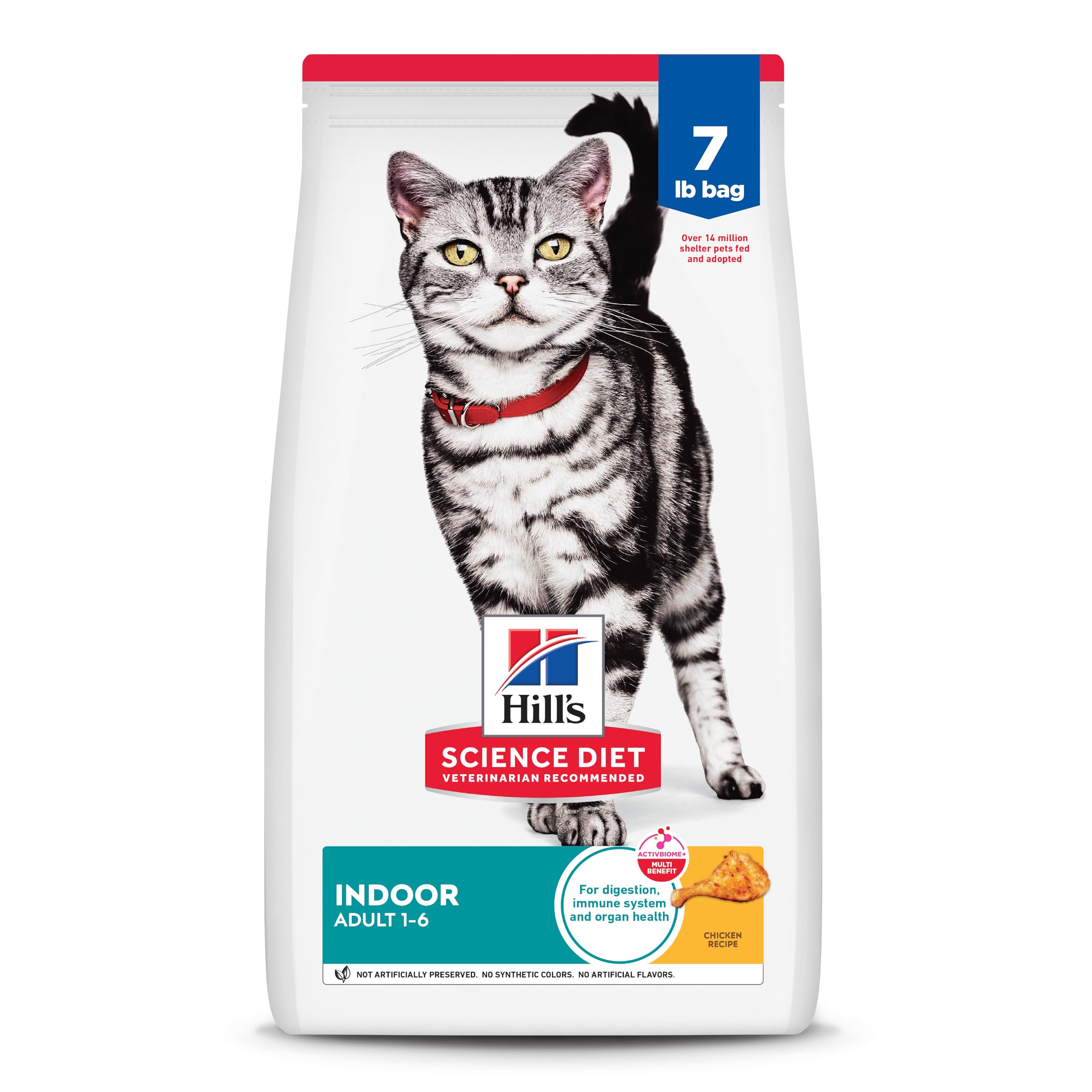 Hills Science Diet Indoor, Adult 1-6, Easy Litter Box Cleanup, Dry Cat Food, Chicken Recipe, 7 lb Bag