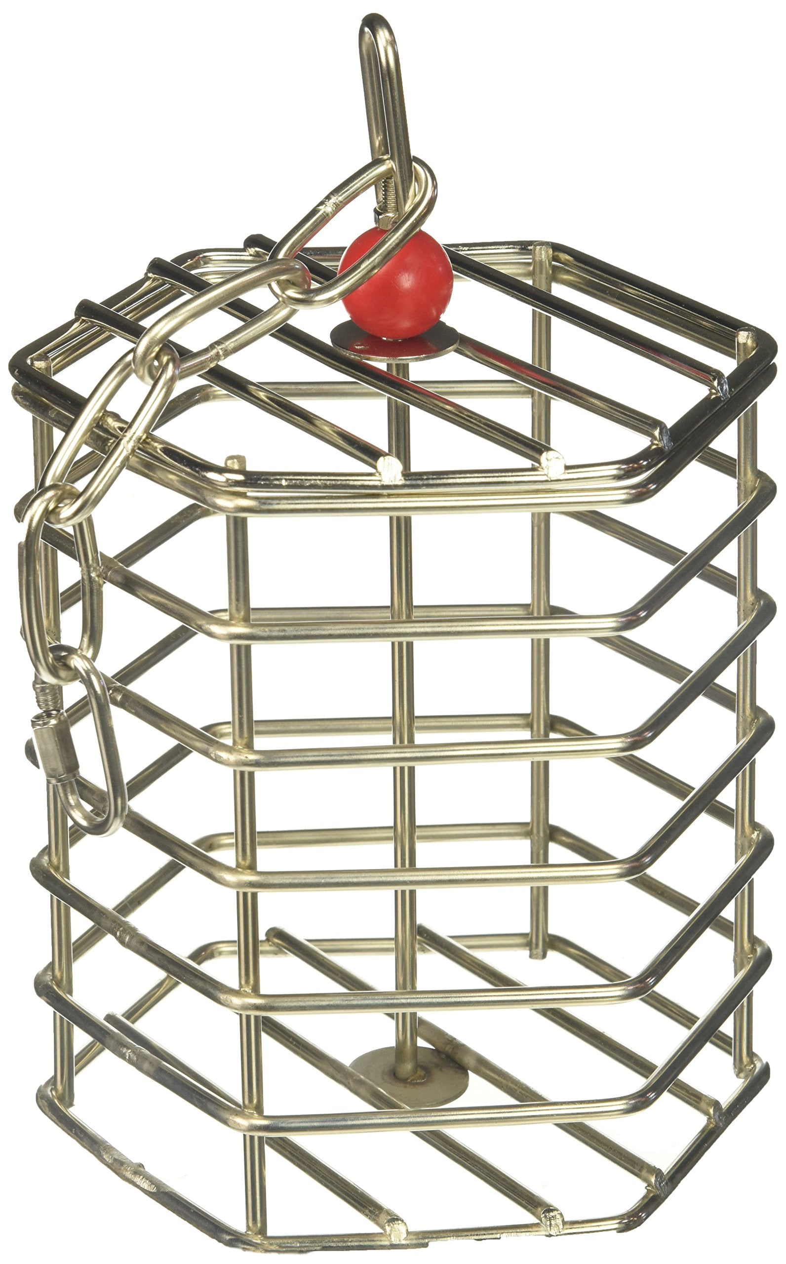 Featherland Paradise | Stainless Steel Baffle Cage | Hanging Foraging Toy Feeder for Medium to Large Birds | Large