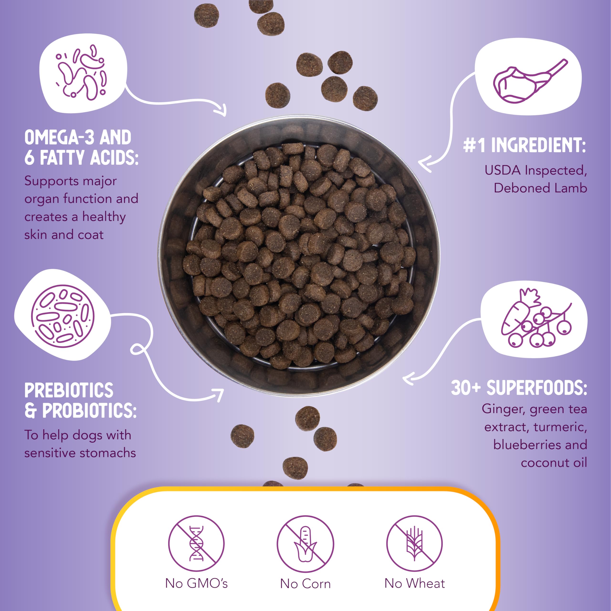 Health Extension Lamb & Brown Rice Dry Dog Food (30 lb / 13.61 kg) - Nutritious Free-Range Lamb Formula with Probiotics, Antioxi
