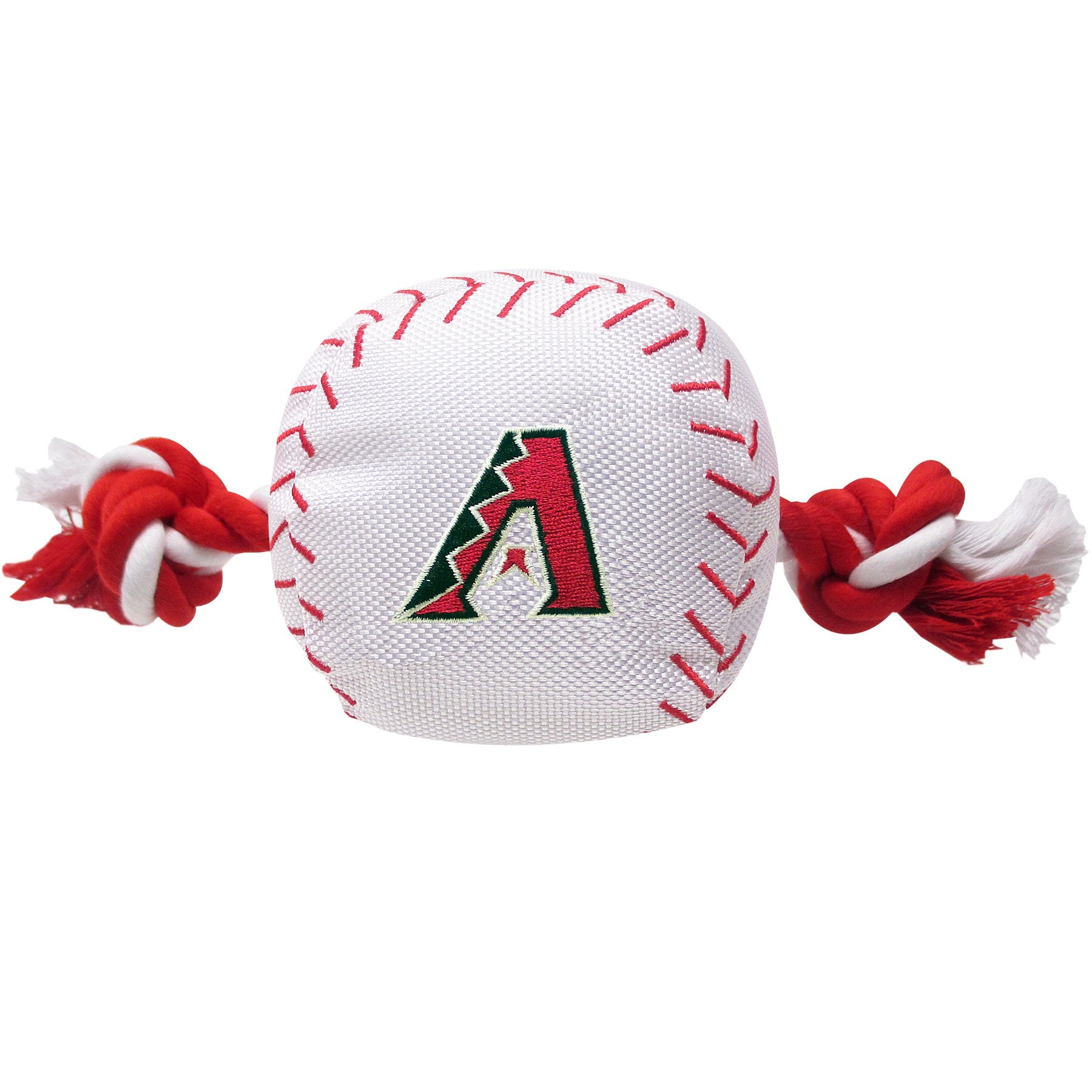 Mlb Arizona Diamondbacks Baseball Rope Toy For Dogs & Cats. Tough Nylon, Sporty Baseball Design, Heavy-Duty Ropes With Inner Squ