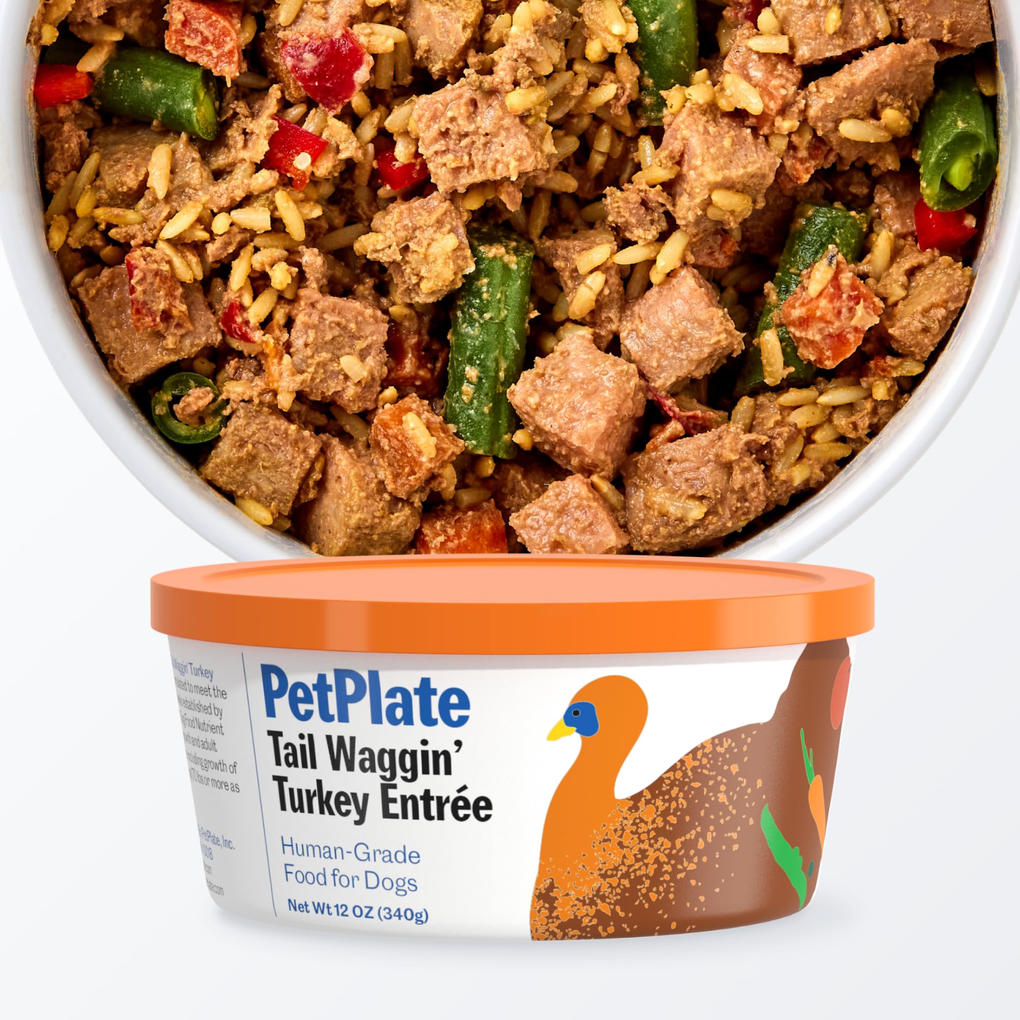 PetPlate Human-Grade Fresh Dog Food, Tail Waggin Turkey Entr  e - Wet Dog Food for All Breeds - High-Protein, Natural - 12-oz Cu