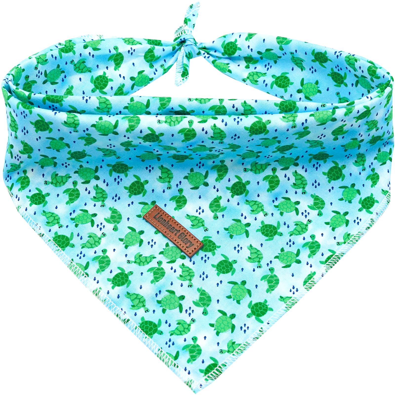 Lionheart Glory Dog Bandana 1 Pack Washable Soft Blue Dog Scarf, Summer Bandana Square Adjustable Dog Bandanas For Small Medium 