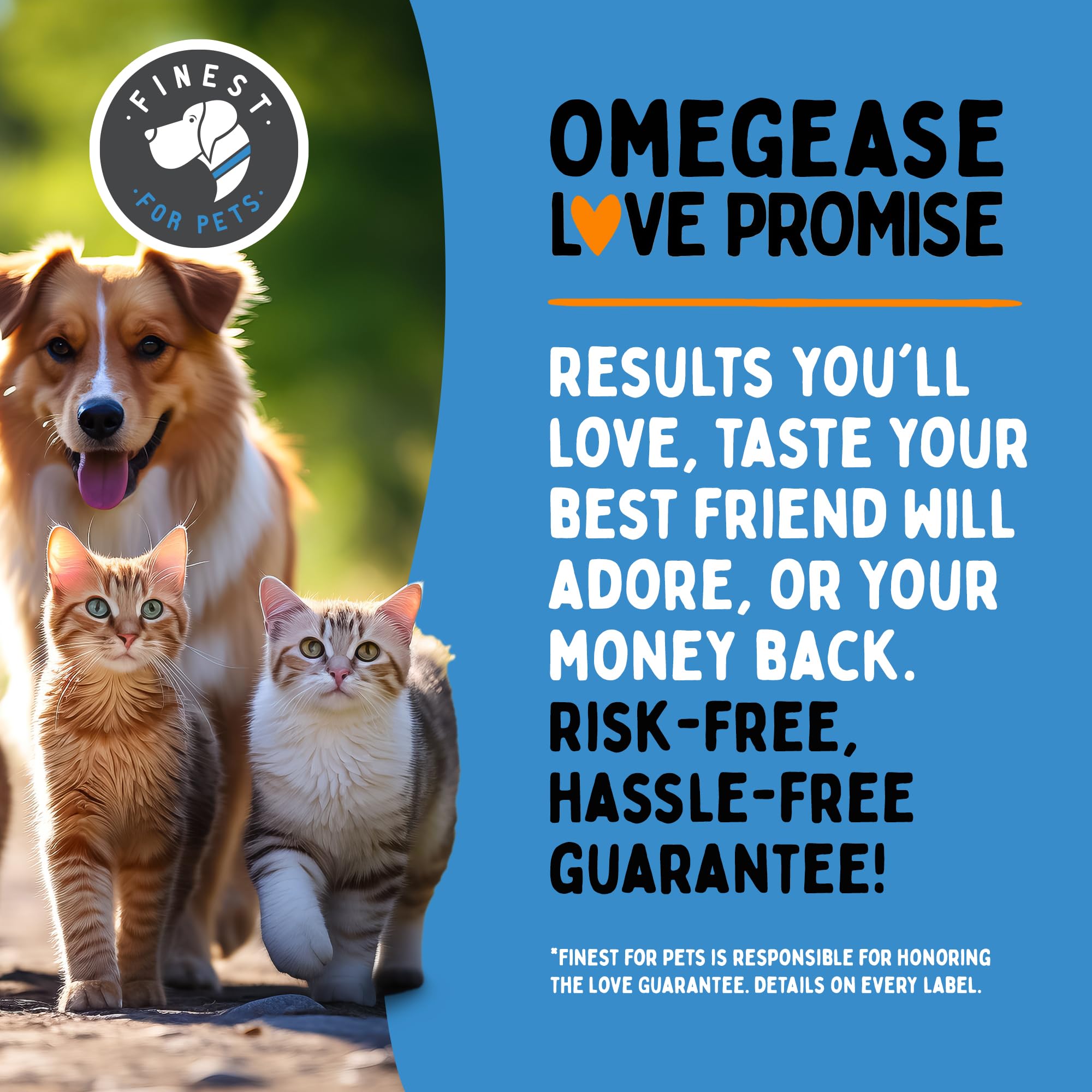 Finest For Pets Omega 3 for Dogs & Cats - 16oz Pure Fish Oil with 1,545mg Omega-3, EPA & DHA for Joints, Skin, and Immune Health