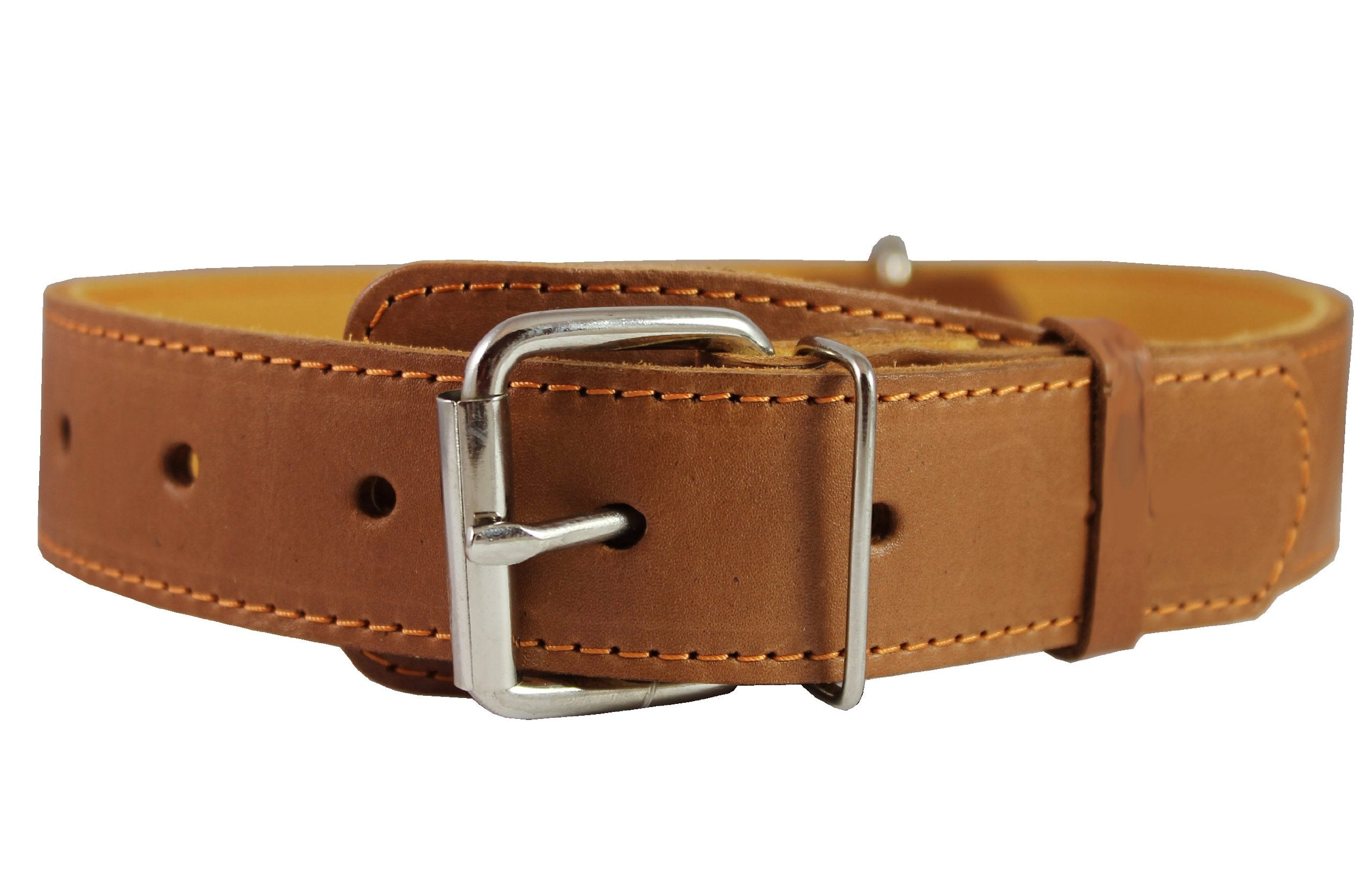 Genuine Leather Collar For Large And Xlarge Dogs 20'-25' Neck Size, 1.5' Wide, Brown.