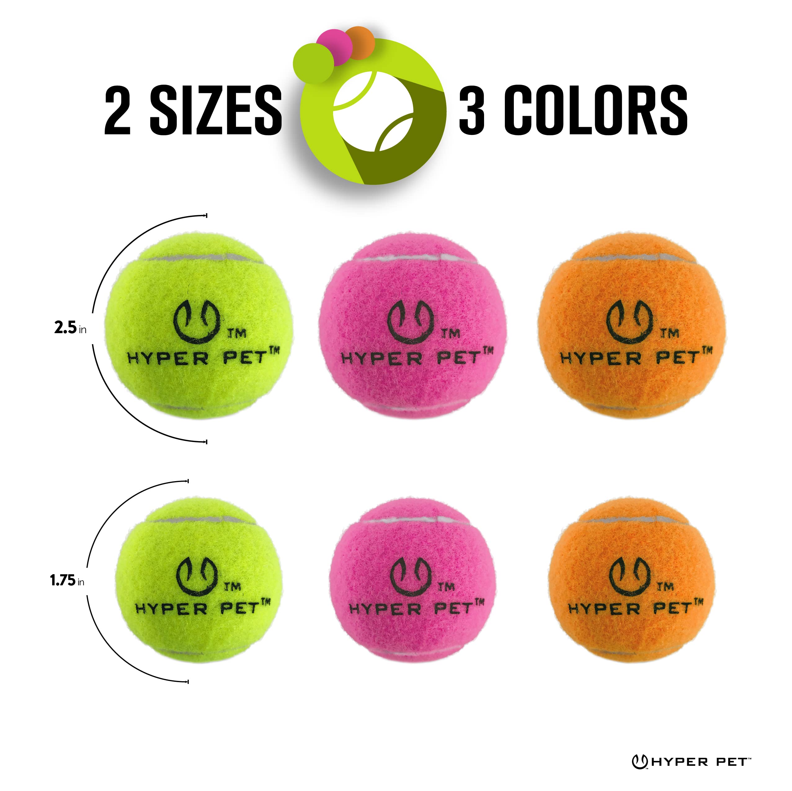 Hyper Pet Tennis Balls For Dogs (Pet Safe Dog Tennis Ball For Exercise And Training, Interactive Toys Work With Hyper Pet K9 Kannon K2 Launcher - 4 Pack 2.5' Pink