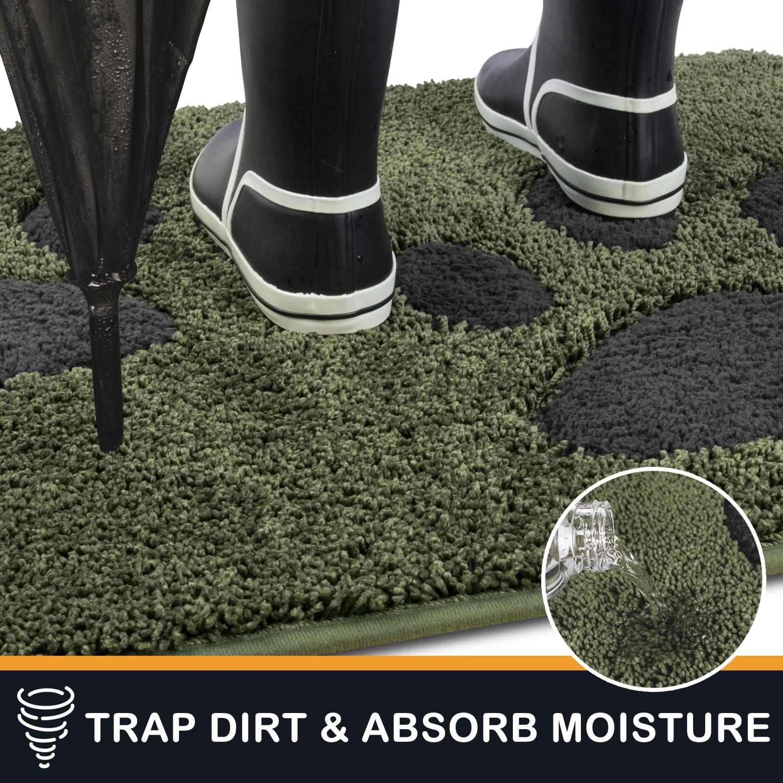 Purrugs Dirt Trapper Door Mat 32'' X 47'', Non-Skid/Slip Machine Washable Microfiber Entryway Rug, Dog Doormat, Super Absorbent