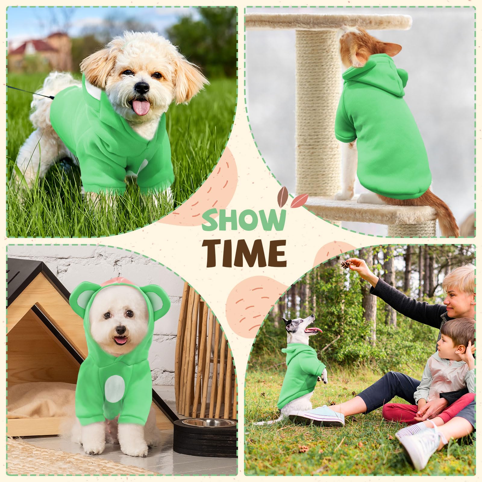 HRTTSY Small Dog Hoodie Soft Warm Fleece Fall Winter Dog Clothes Cute Puppy Sweaters Cat Coat Funny Blank Pullover Doggy Hooded