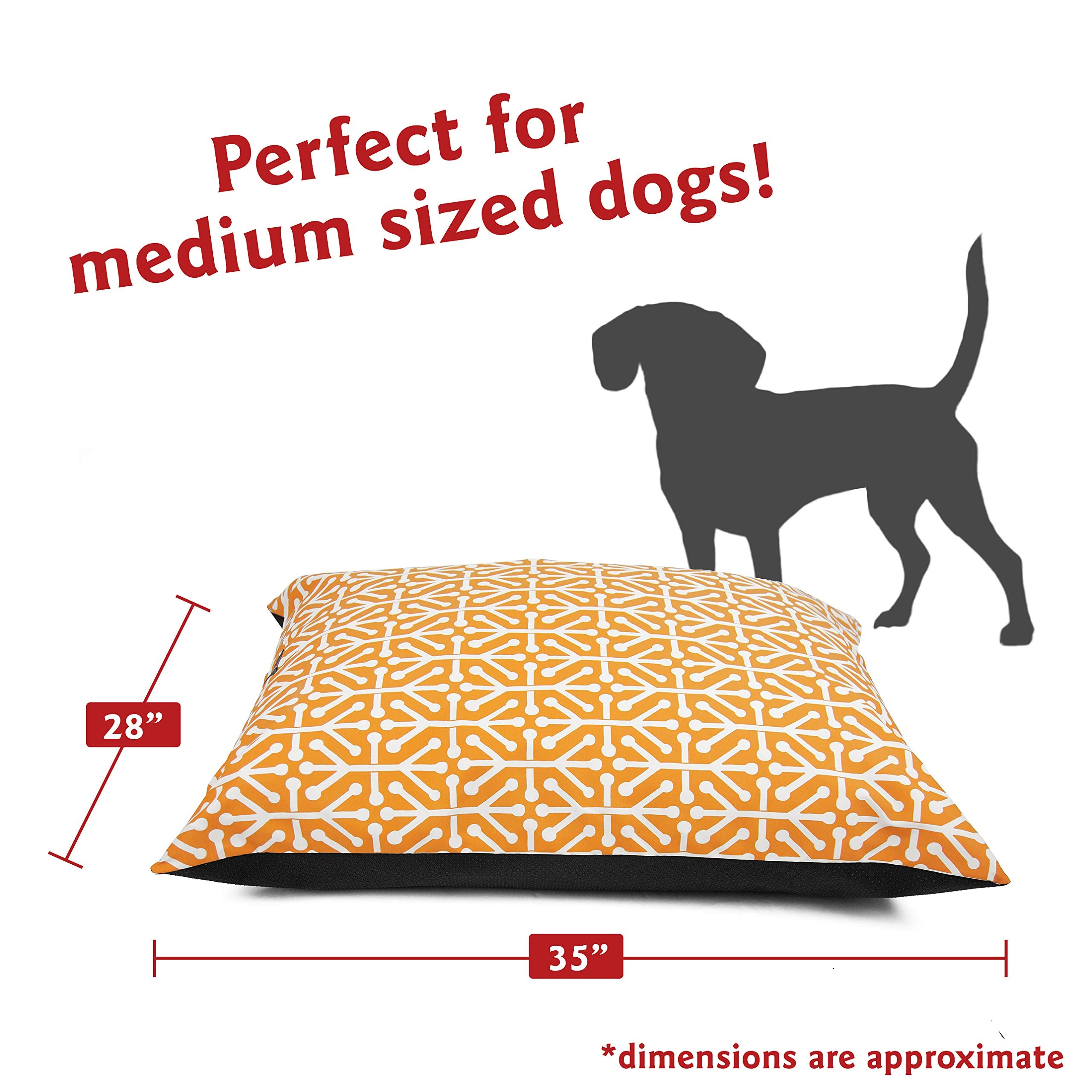 Majestic Pet Rectangle Medium Dog Bed Washable – Non Slip Comfy Pet Bed – Dog Crate Bed Super Value Pillow Dog Bed – Dog Kennel Bed For Sleeping - Dog Bed Medium Breed 35 X 28 Inch – Aruba Yellow