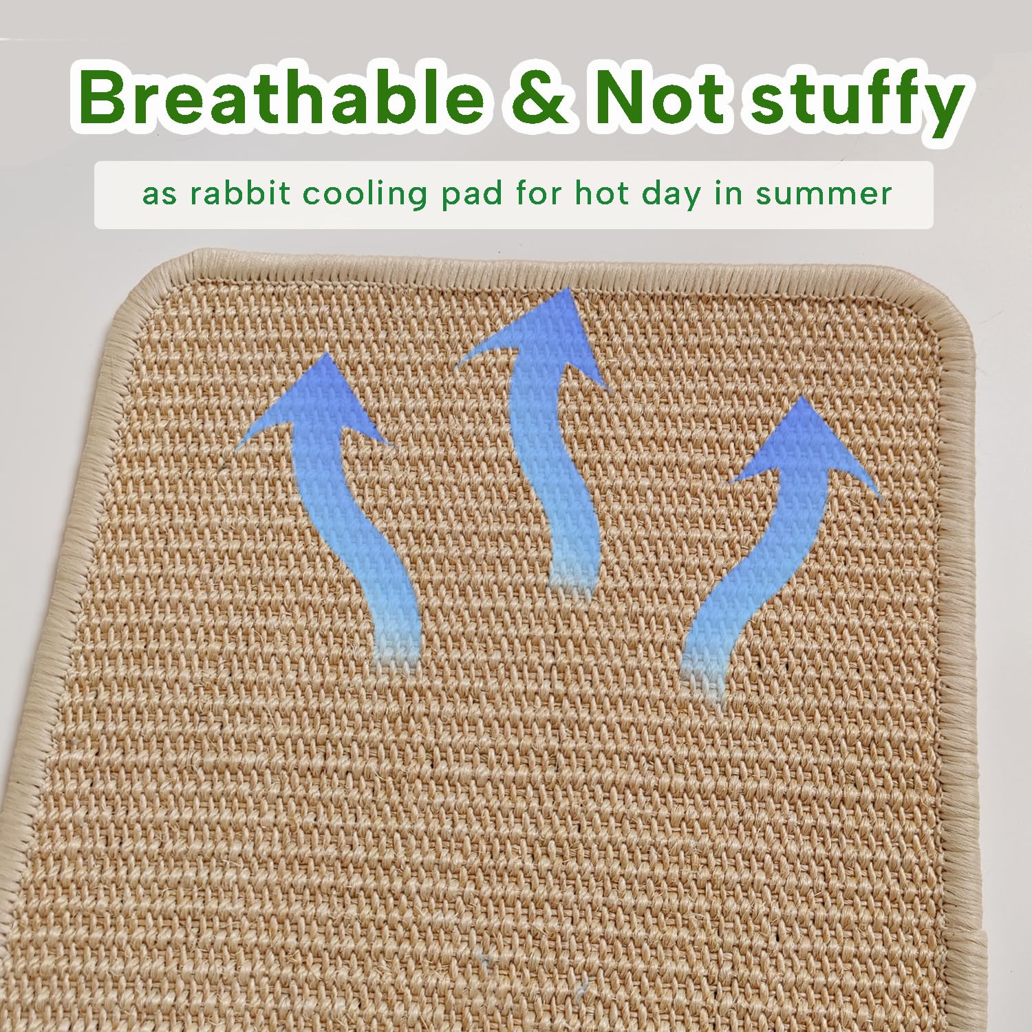 Keyide 2Pcs Rabbit Scratching Pad, Natural Sisal Bunny Scratch Mats For Nails Grinding Claw Boards For Cage Pet Guinea Pigs Chin