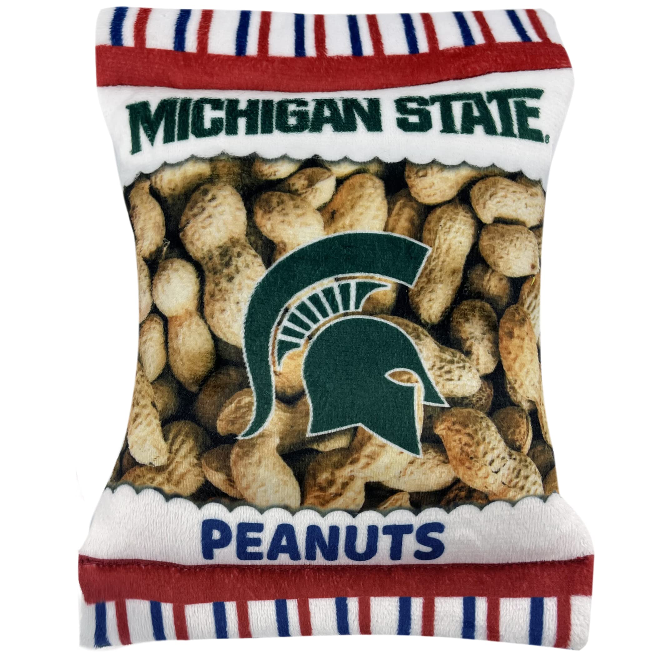 Pets First Ncaa Michigan State Spartans Crinkle Fine Plush Dog & Cat Squeak Toy- Cutest Stadium Peanuts Snack Toy For Dogs & Cat