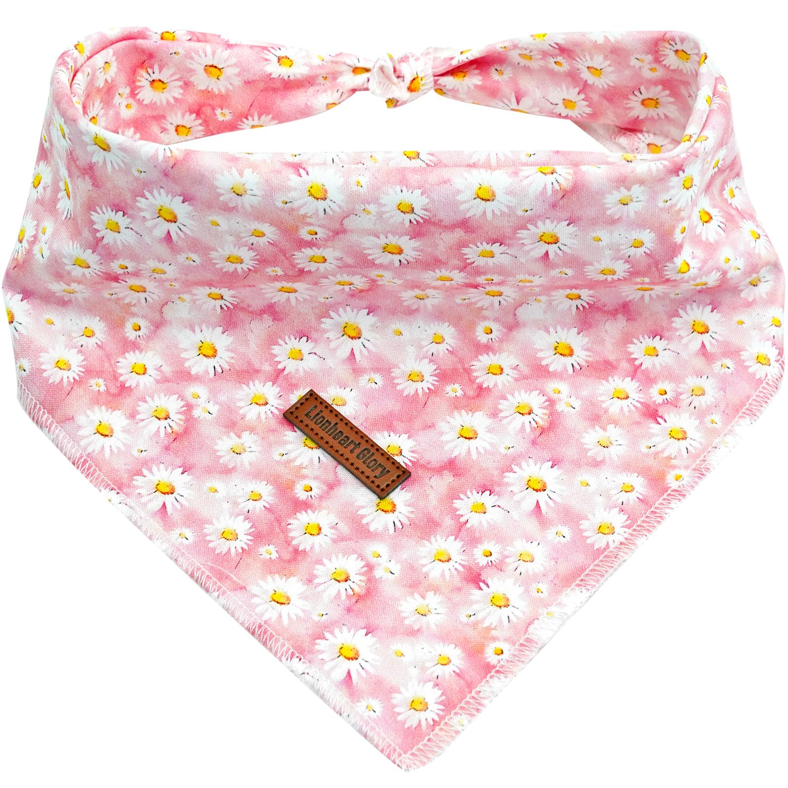 Lionheart Glory Dog Bandana - Square Adjustable Florals Dog Kerchief For Medium & Large Dogs, Soft Washable Comfortable Scarf, P