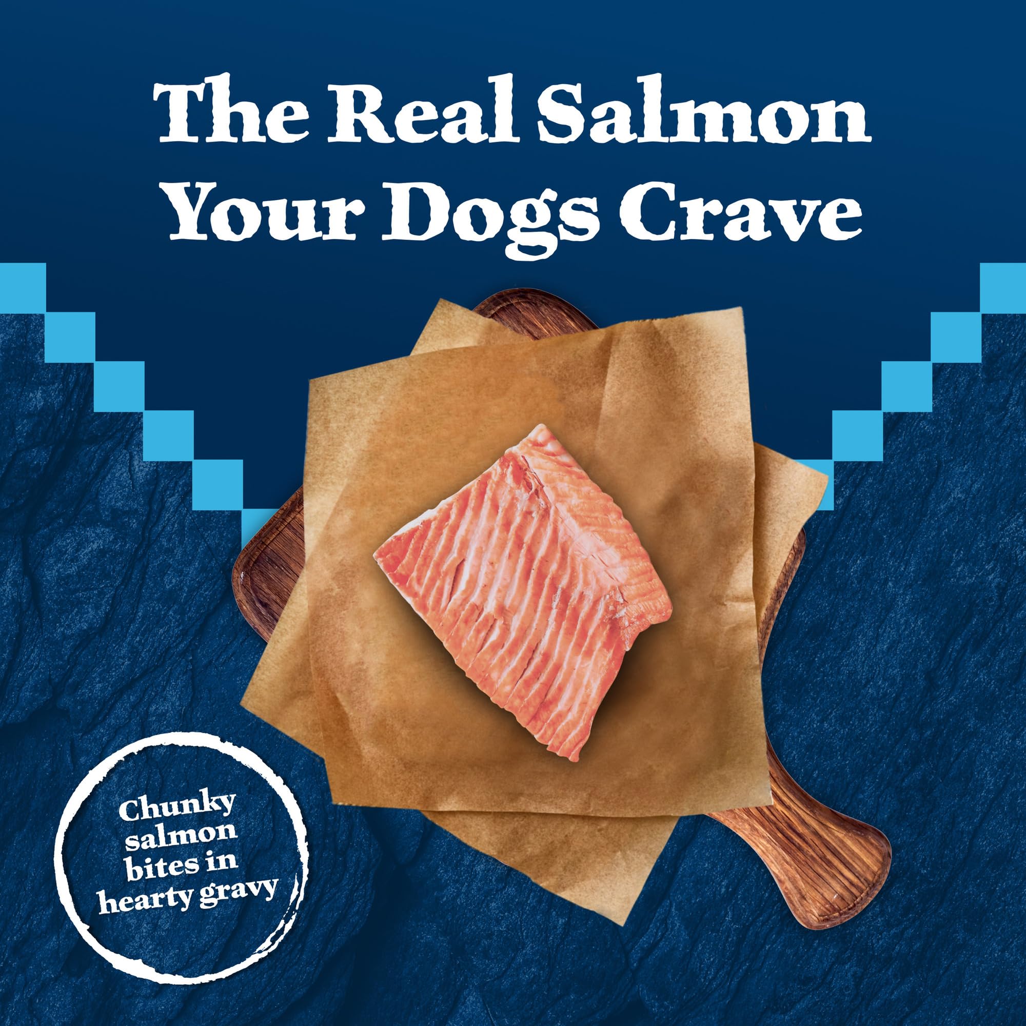 Blue Buffalo Wilderness Trail Toppers Wild Cuts Natural High-Protein Dog Wet Food, Salmon Bites in Hearty Gravy, 3-oz Pouch, 24