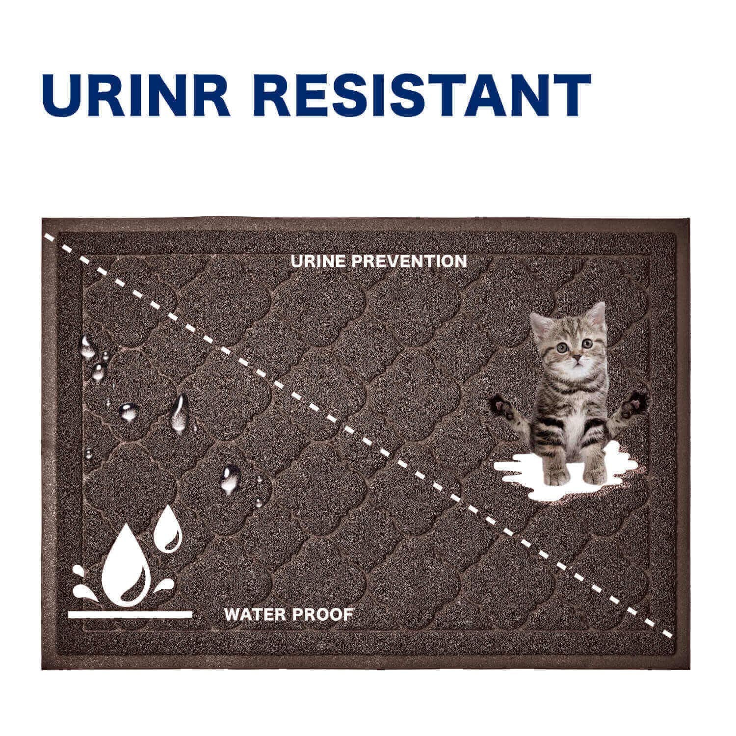 WePet Cat Litter Box Mat - XXL 47" x 36" Durable PVC Pad, Brown, Phthalate Free, Urine-Resistant, Scatter Control