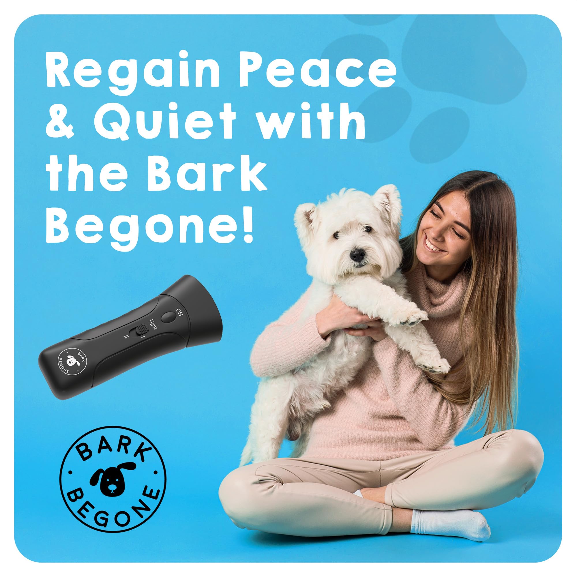 Bark Begone 2023 Ultrasonic Dog Bark Deterrent & Behavior Corrector - Stop Barking, Jumping, Aggression Without Yelling - Just P