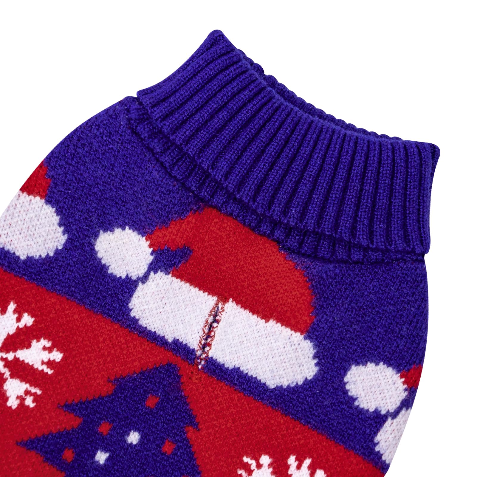 Cutebone Christmas Dog Sweater For Small Dogs X-Mas Knit Turtleneck Pet Winter Clothes Cat Apparel With Harness Hole