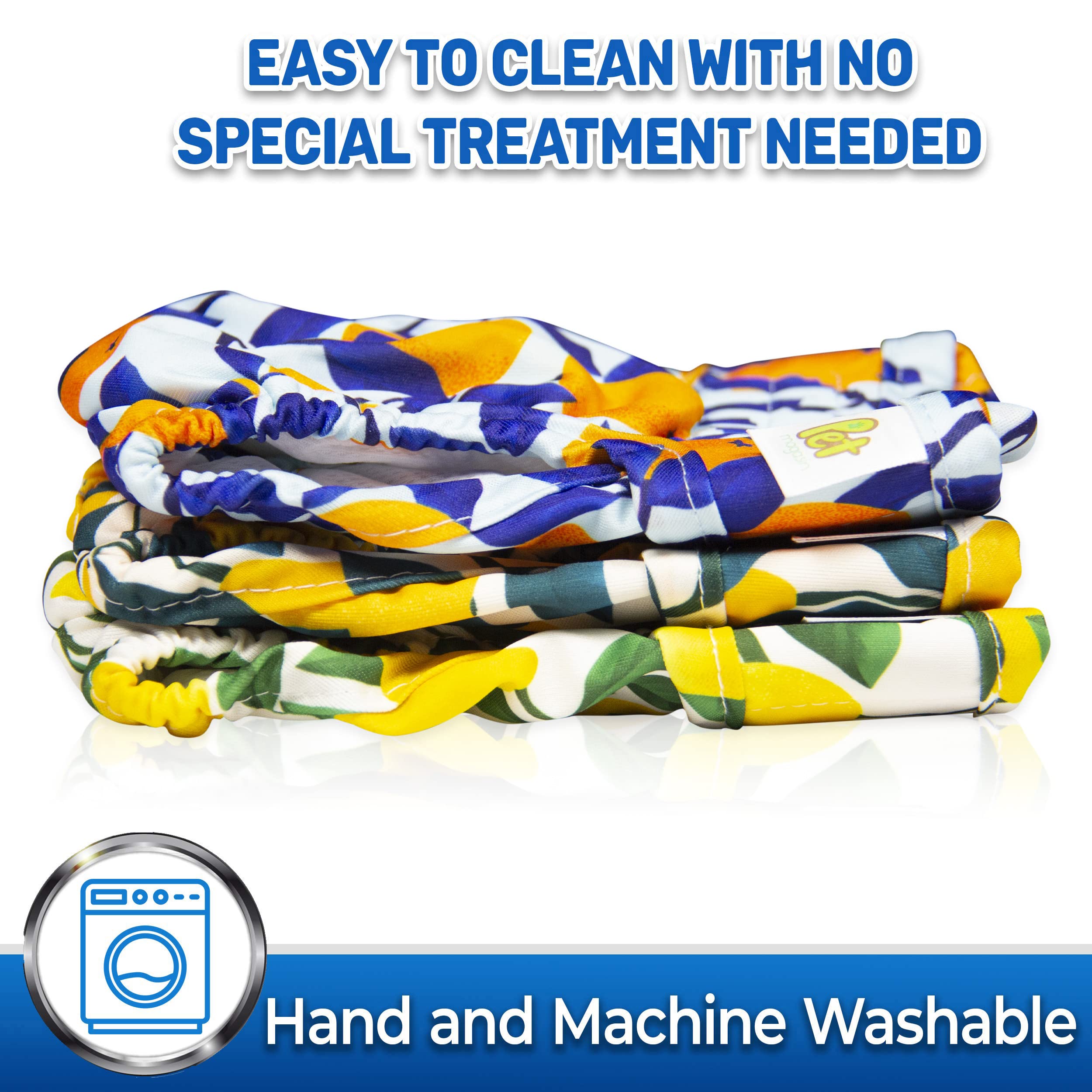 Pet Magasin Reusable Washable Dog Diapers (Pack Of 3), Highly Absorbent With Strong & Flexible Hook & Loop (Botanical Fruit, M (