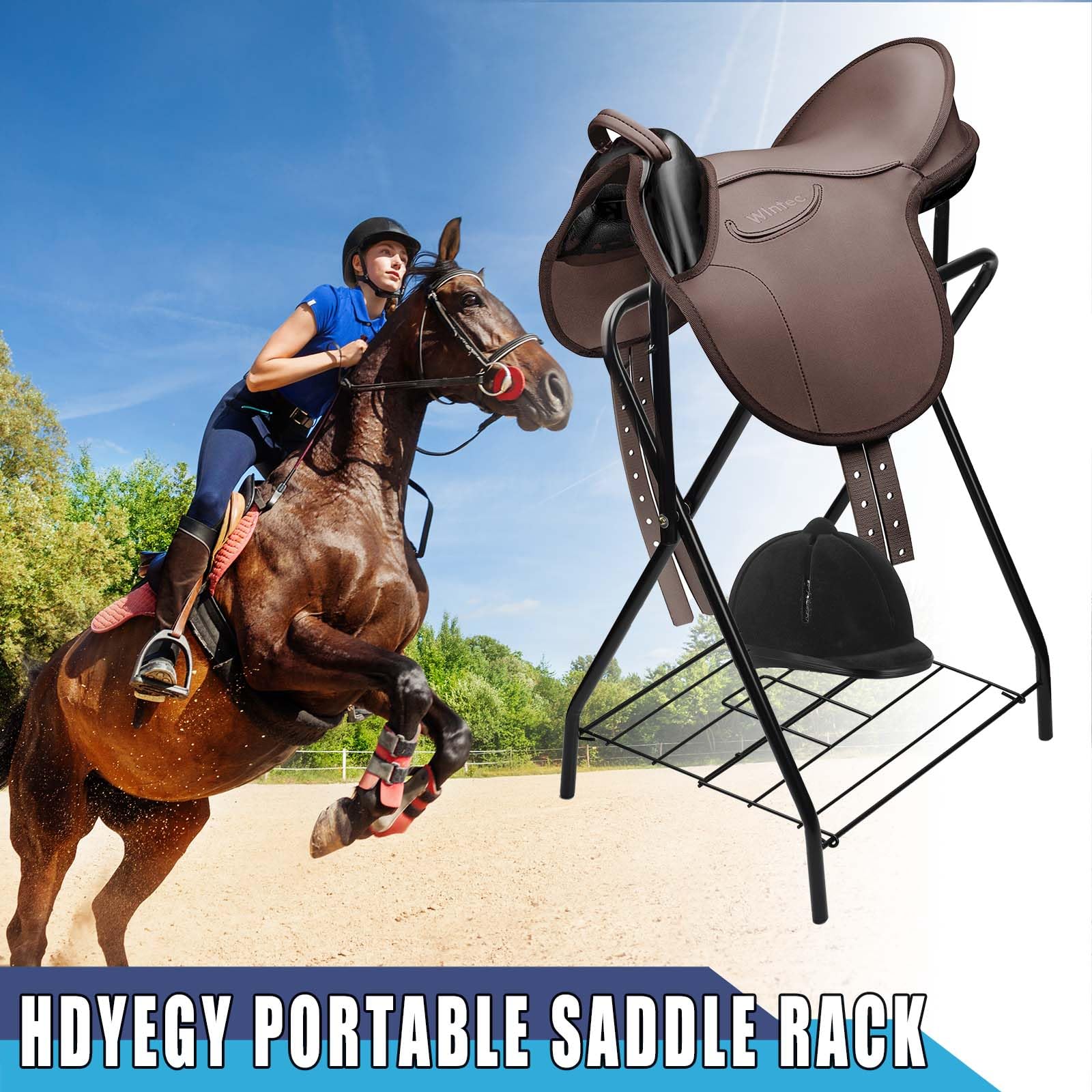 Hdyegy 2 Pack Saddle Rack Portable Folding Horse Saddle Stand For English And Western Saddles,28'' L X 19'' W X 37.5'' H