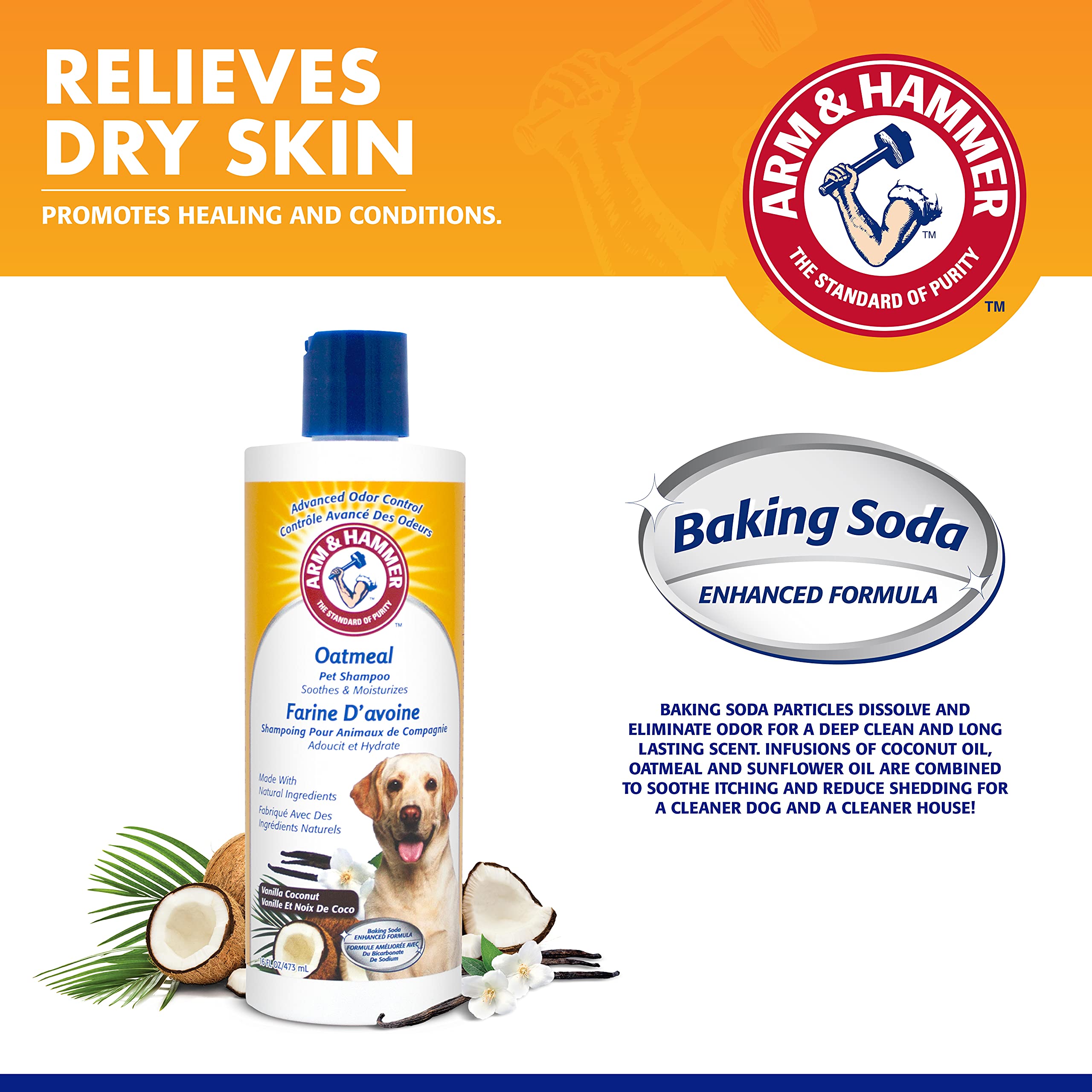 Arm & Hammer For Pets Oatmeal Shampoo For Dogs | Best Dog Shampoo For Dry, Itchy Skin | Soothing Oatmeal Dog Shampoos In Warm An
