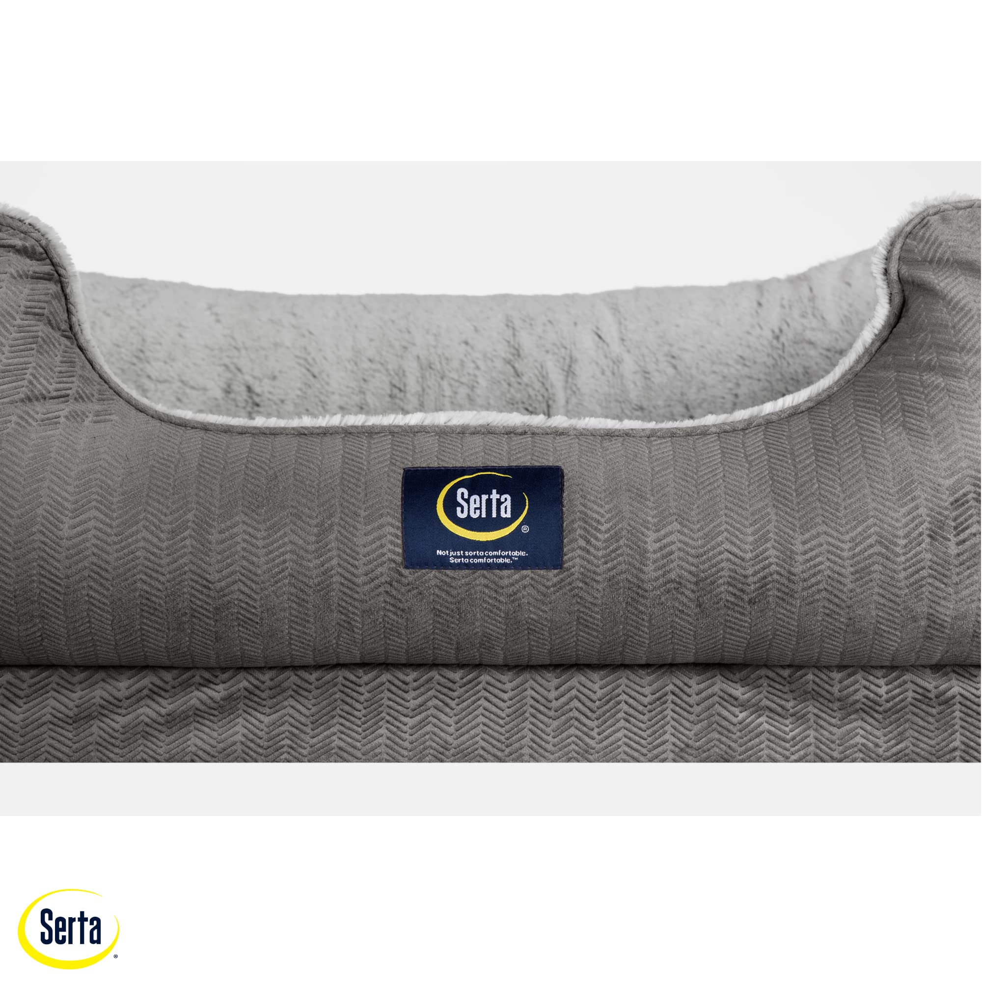 Serta Orthopedic Dog Bed - X-Large, Slate Gray, 44"L x 30"W x 10"Th, Durable Polyester