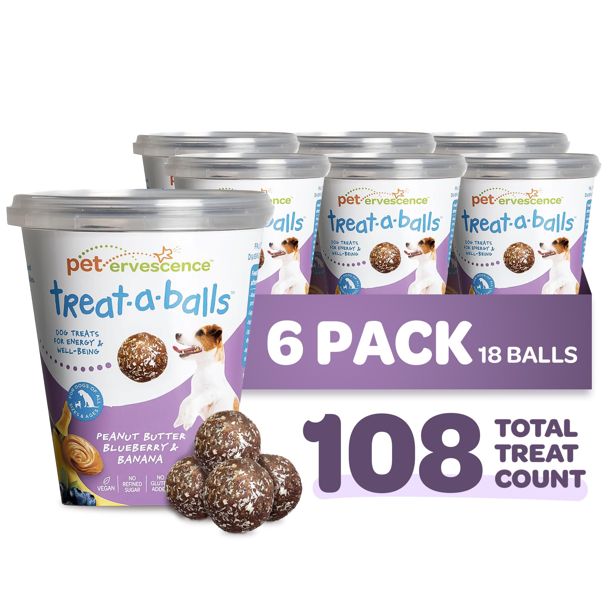 TREAT-A-BALLS Chewy & Soft Dog Treats Bulk - All Natural, Non-GMO, Gluten Free - All Breeds, Sizes, Ages - Made in New Zealand -