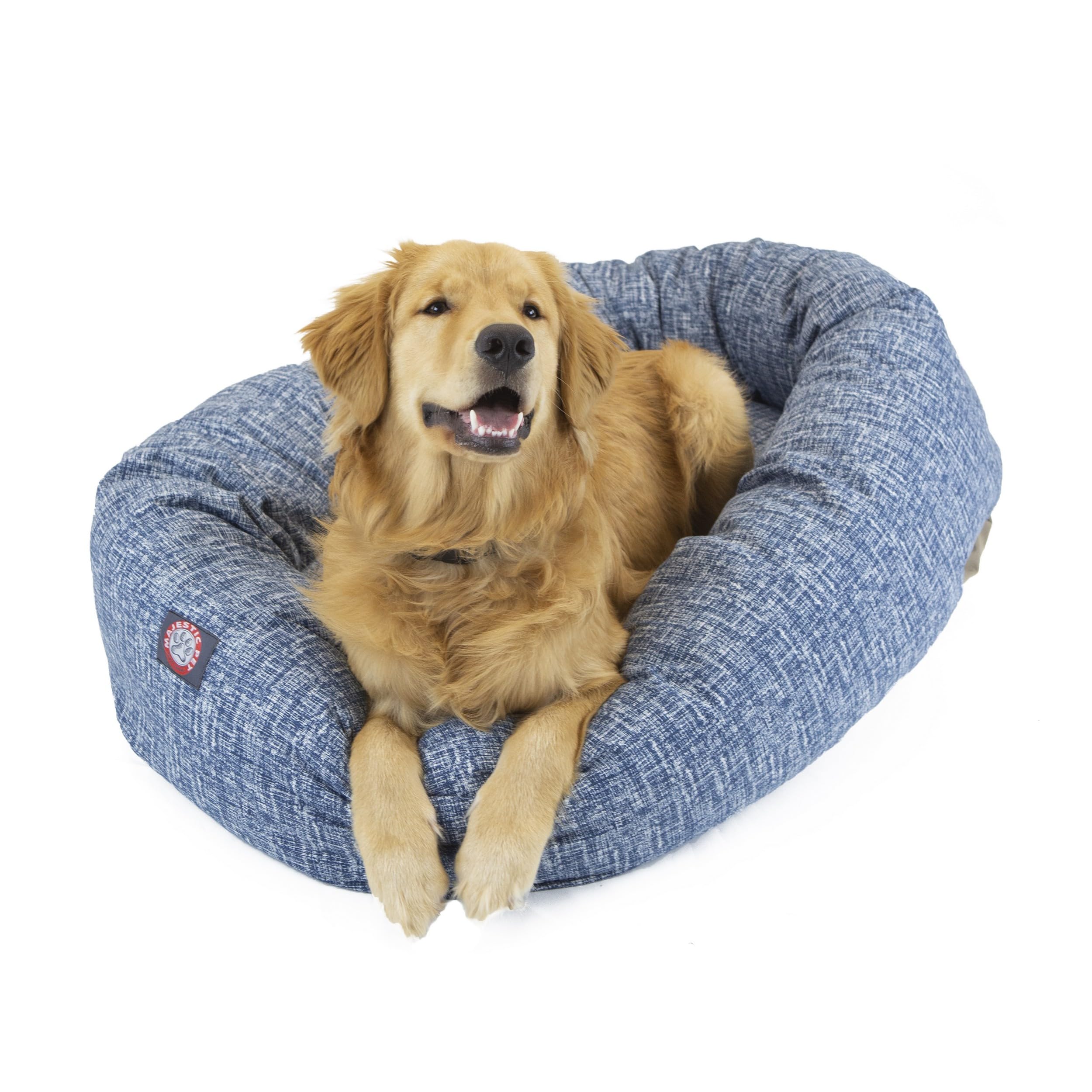 Majestic Pet 40 Inch Bagel Calming Dog Bed Washable - Cozy Soft Round Dog Bed with Spine Support for Dogs to Rest Their Head - F