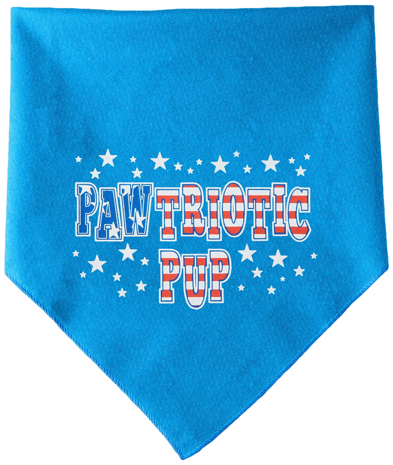 Pet and Dog Bandana Screen Printed, Pawtriotic Pup Turquoise Large