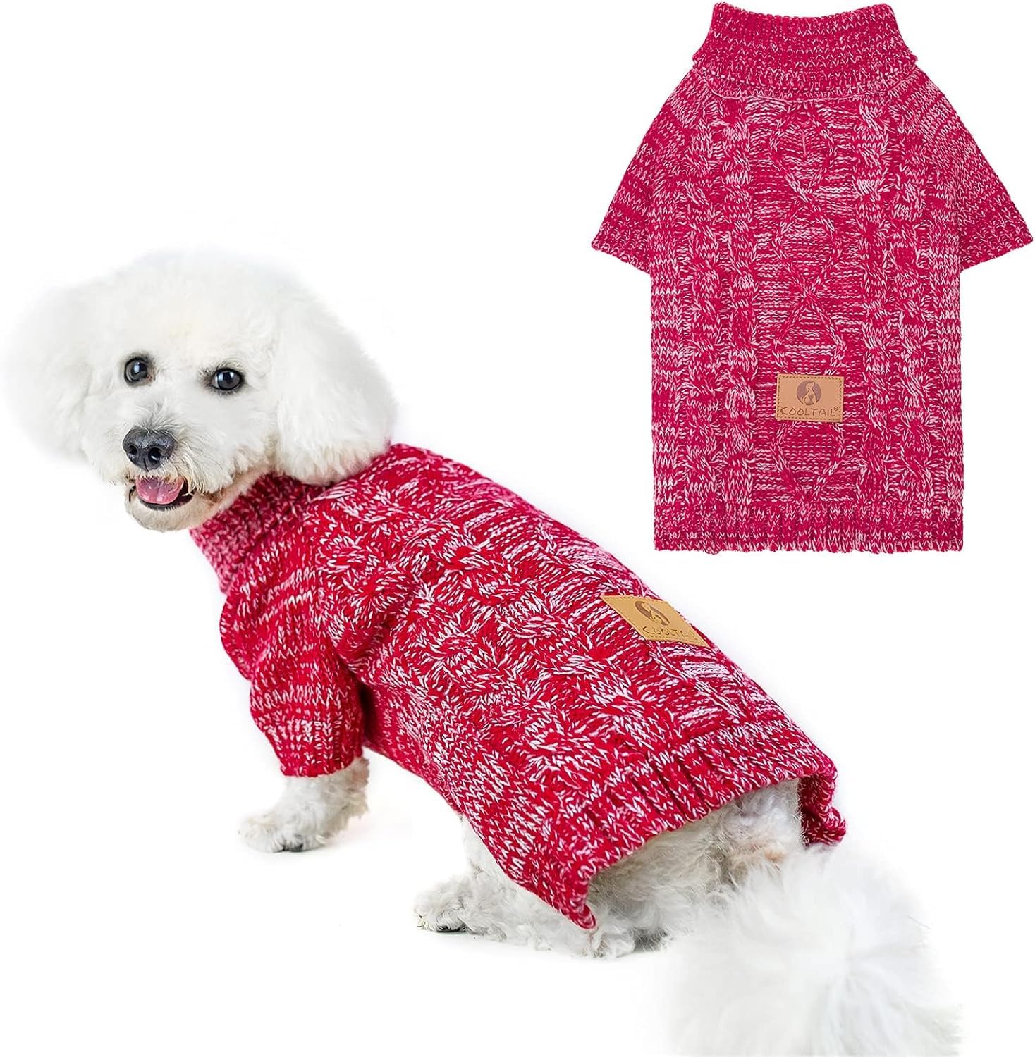 Kooltail Knit Turtleneck Dog Sweater For Small Medium Large Dogs, Warm Puppy Clothes For Fall Winter, Cozy Sweatshirts Dog Coats