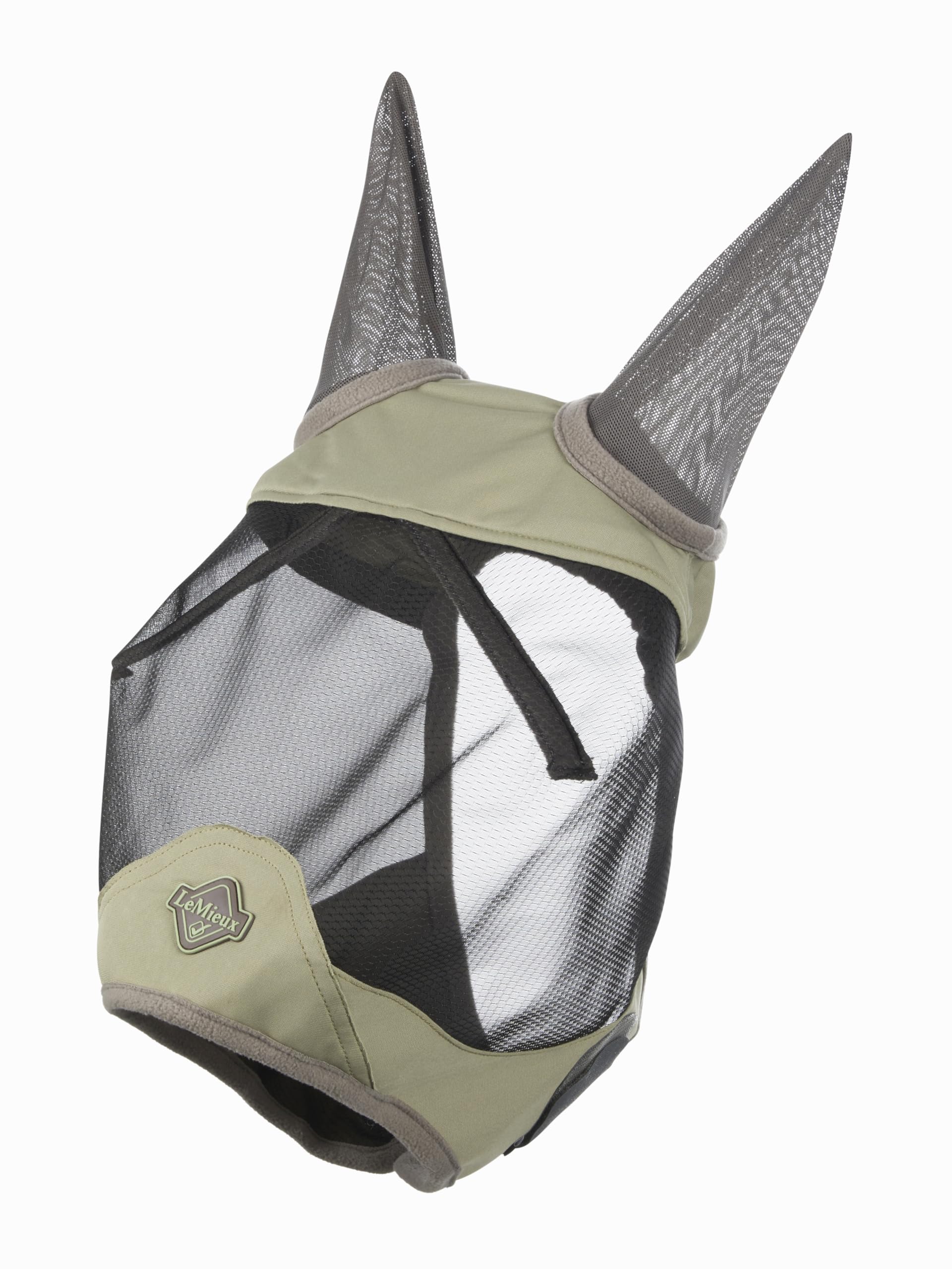 LeMieux Horse Visor-Tek Half Fly Mask with Soft Bamboo Lining - UV Protective & Breathable Mesh - Fern - X-Large