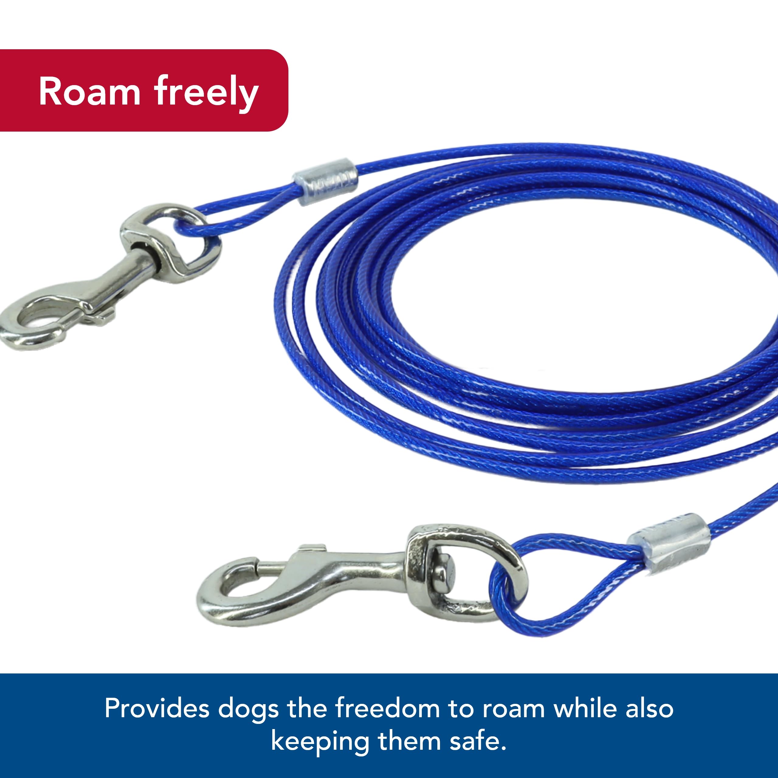 Coastal Pet Titan Medium Cable Dog Tie Out - For Small-to-Medium-Sized Dogs - Outdoor Dog Leash Cable - Outdoor Pet Solution - W