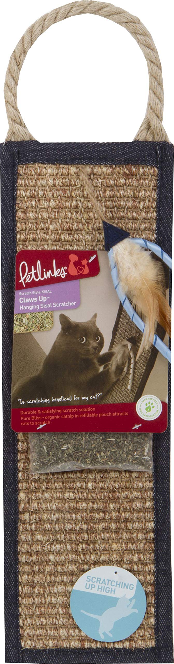 Petlinks Claws Up Hanging Cat Scratcher Denim